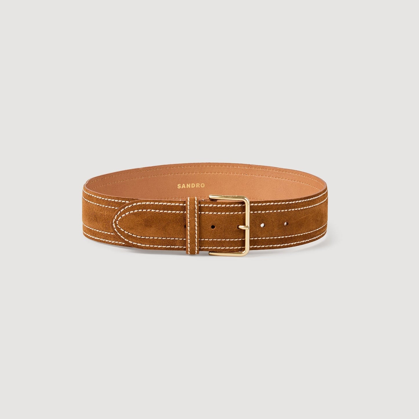 Wide Leather Belt Camel