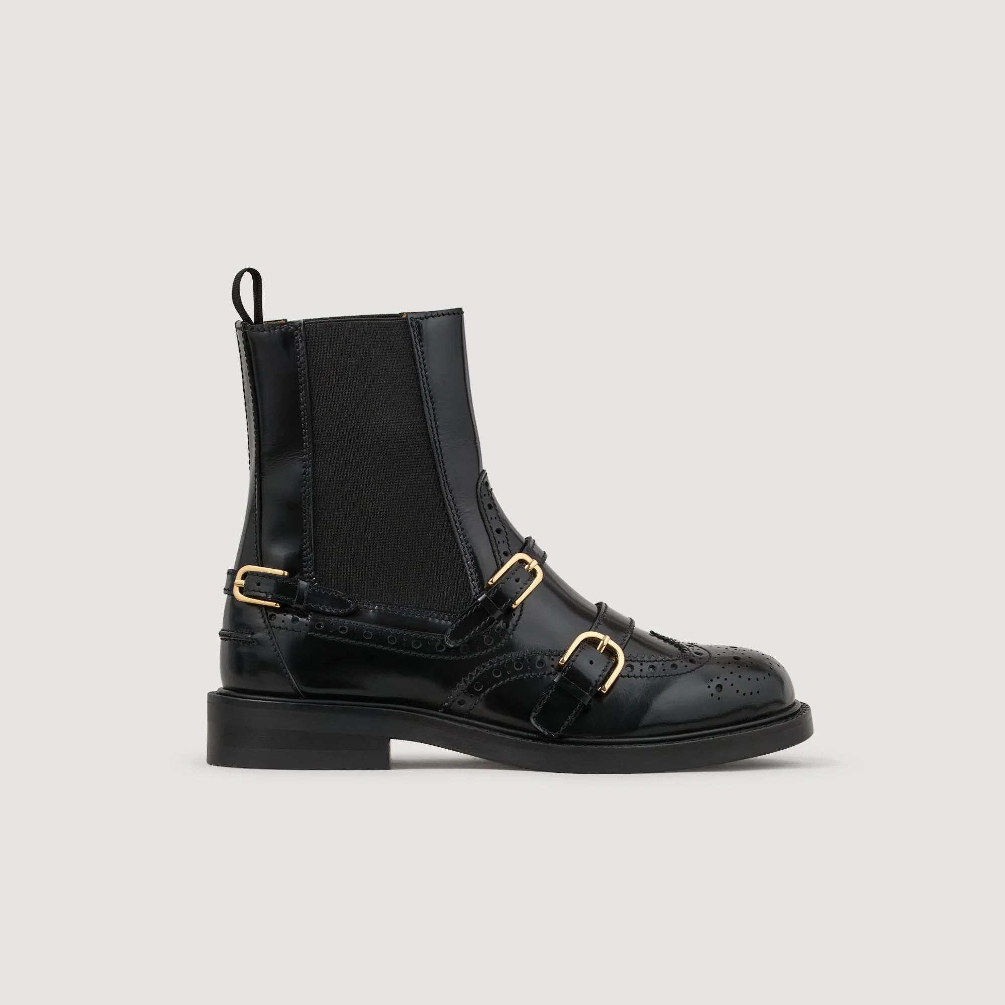 Saria Chelsea Leather Boots Black