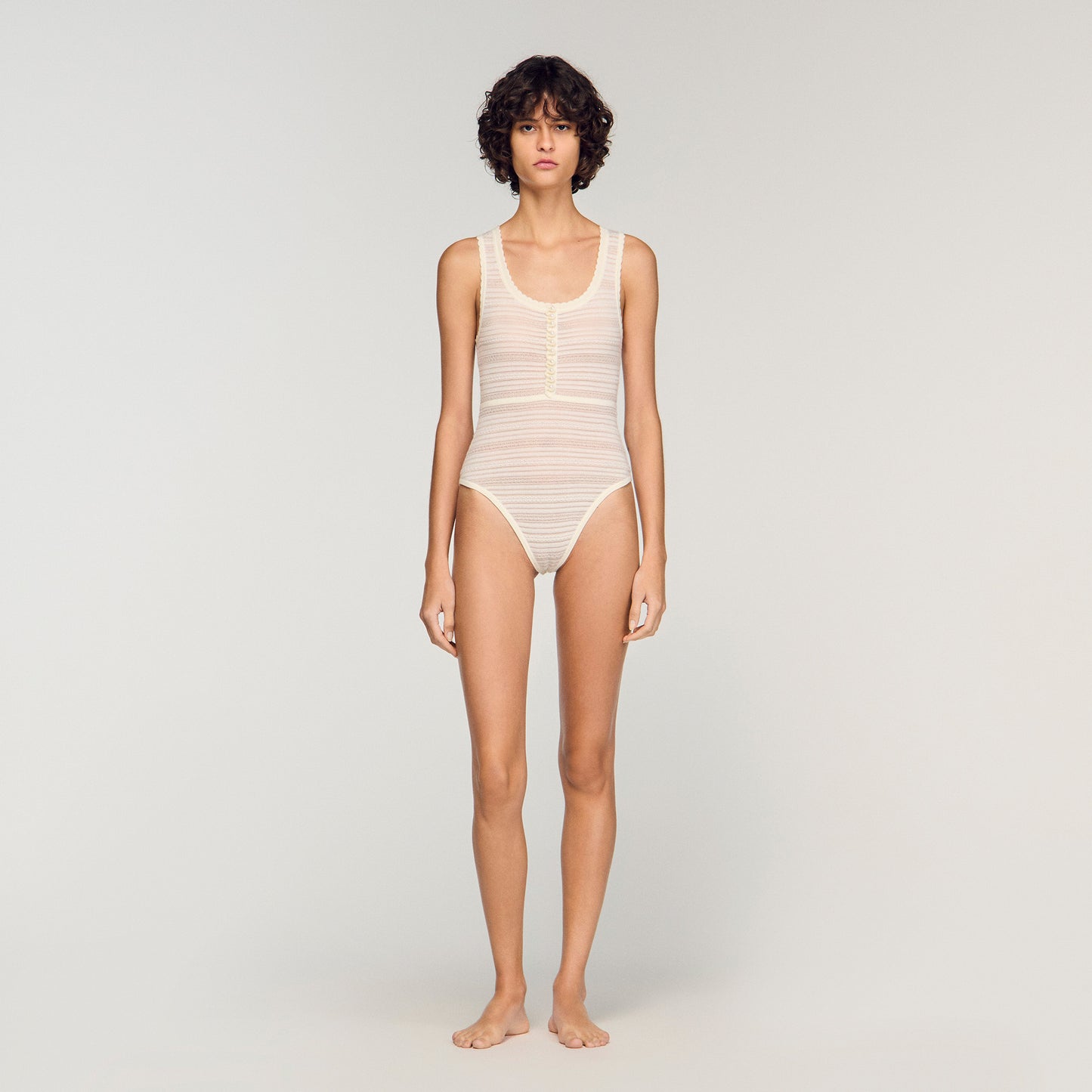Zandaya Knit Bodysuit Ecru