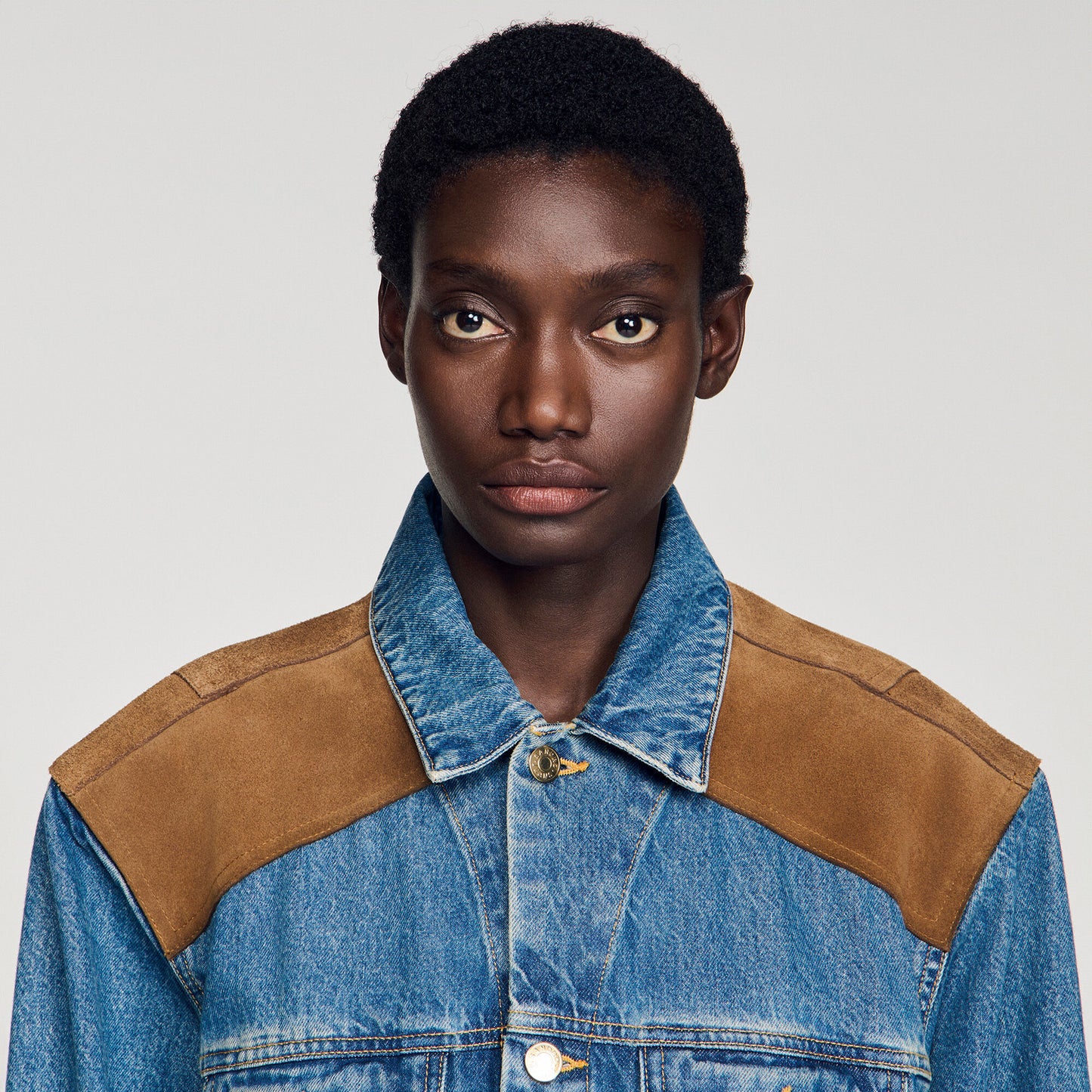 Colorado Denim And Suede Jacket Light Blue Jean