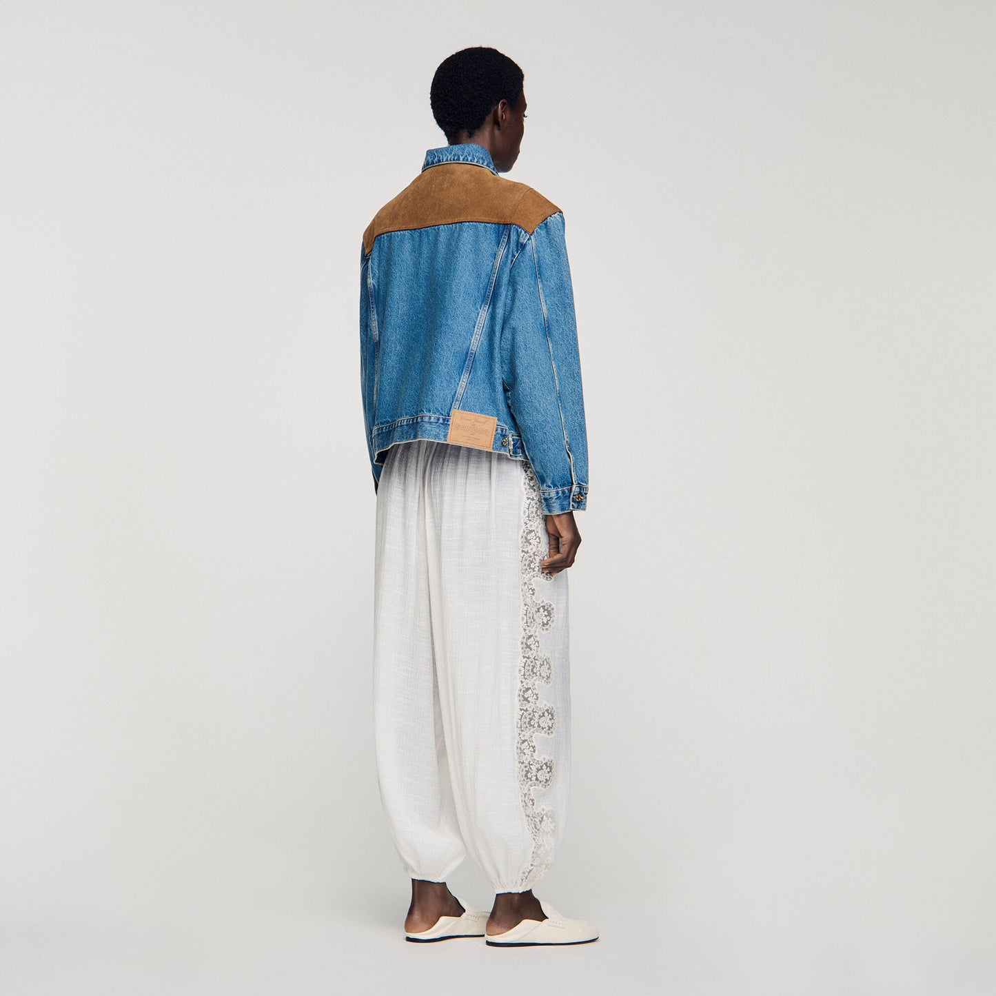 Colorado Denim And Suede Jacket Light Blue Jean