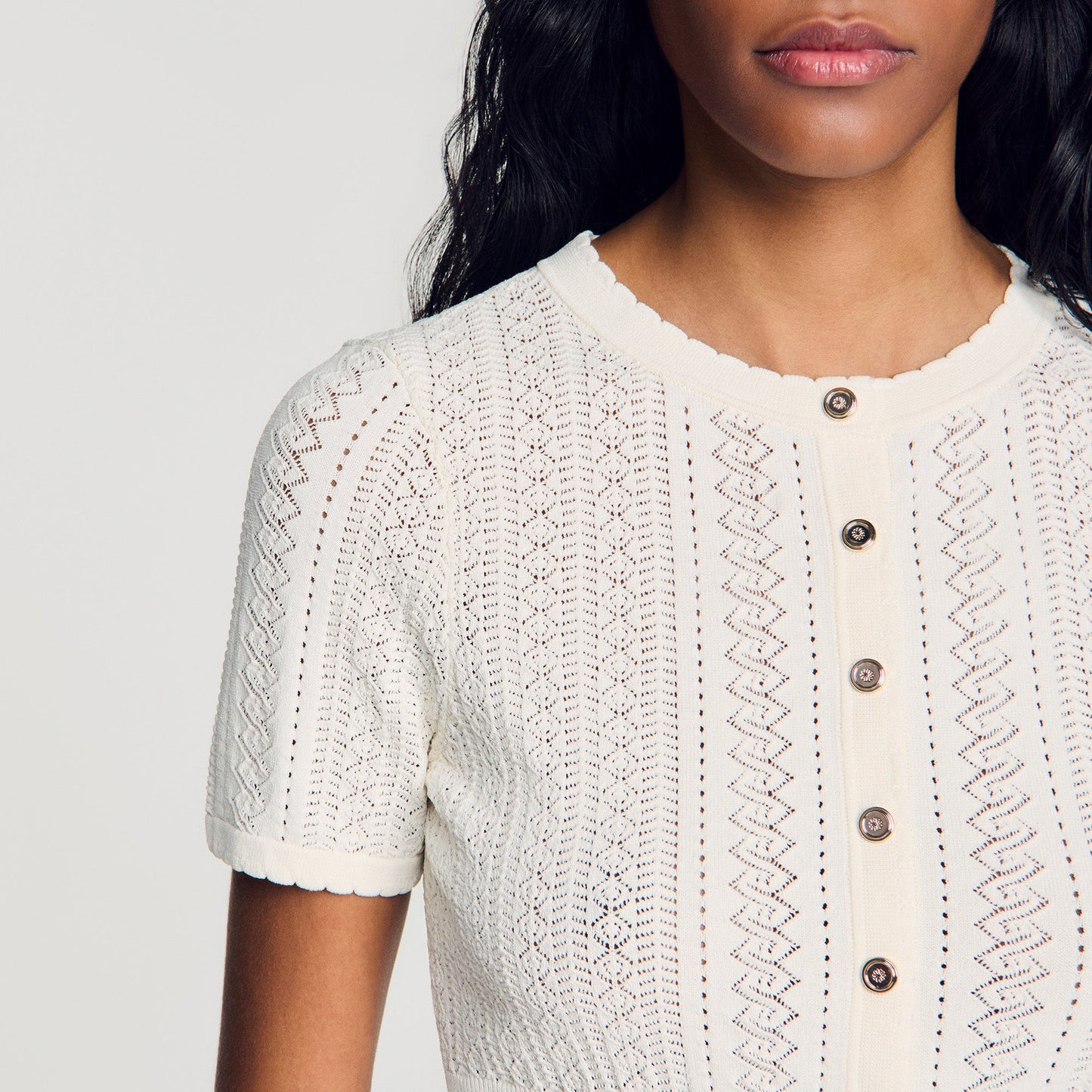 Larane Knit Cardigan Ecru