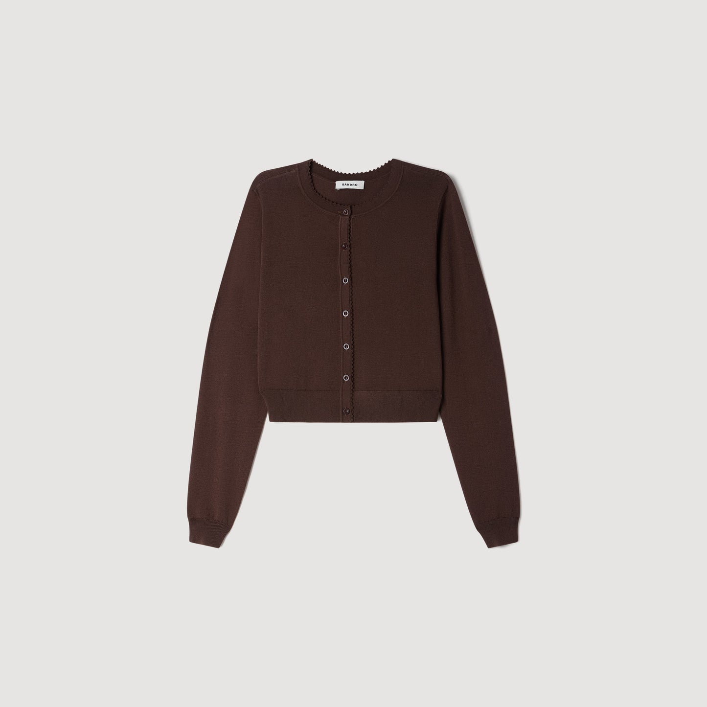 Giovanni Sheer knit cardigan Brown