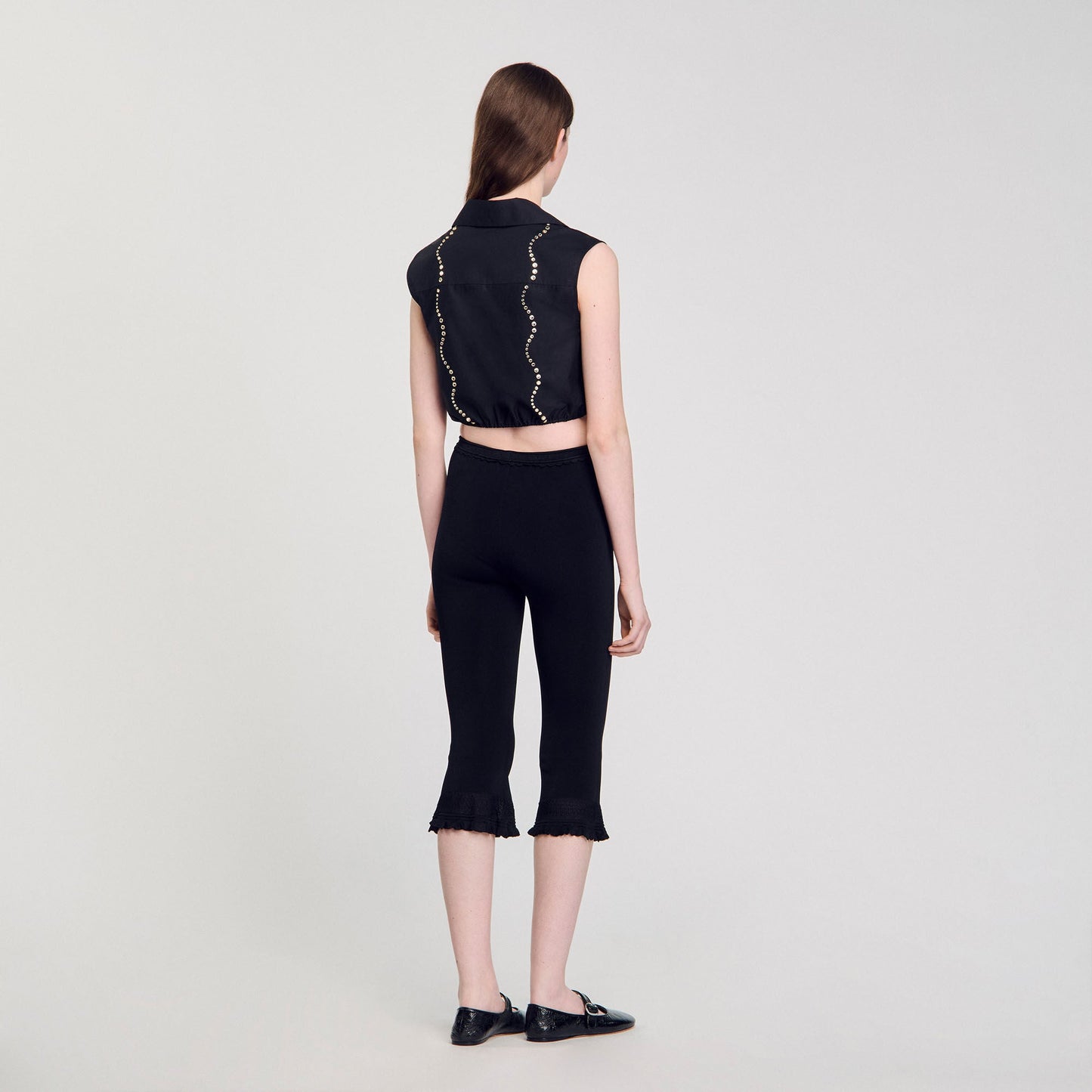 Tel Crystal Embellished Top Black