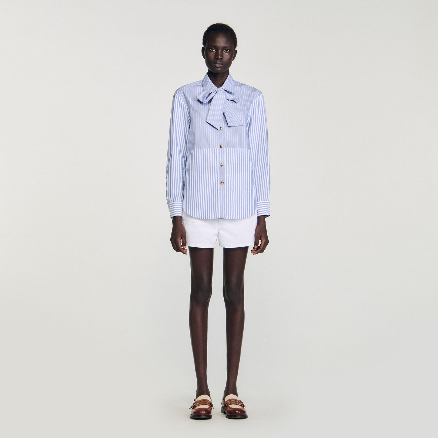 Isilys Striped tie shirt Blu / White