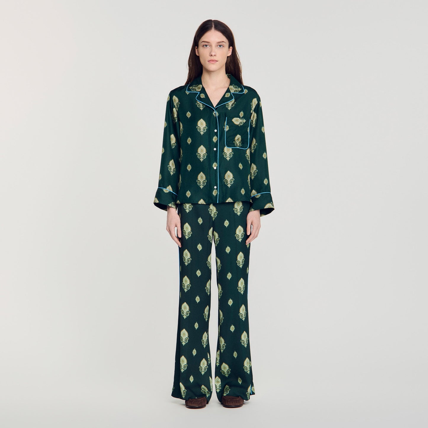 Paprika Paisley print pyjama shirt Green