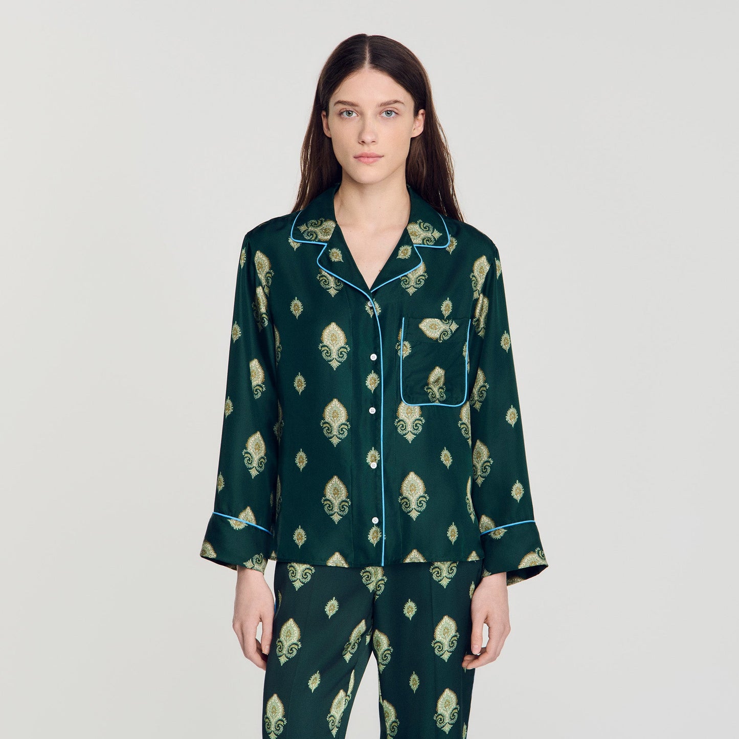 Paprika Paisley print pyjama shirt Green