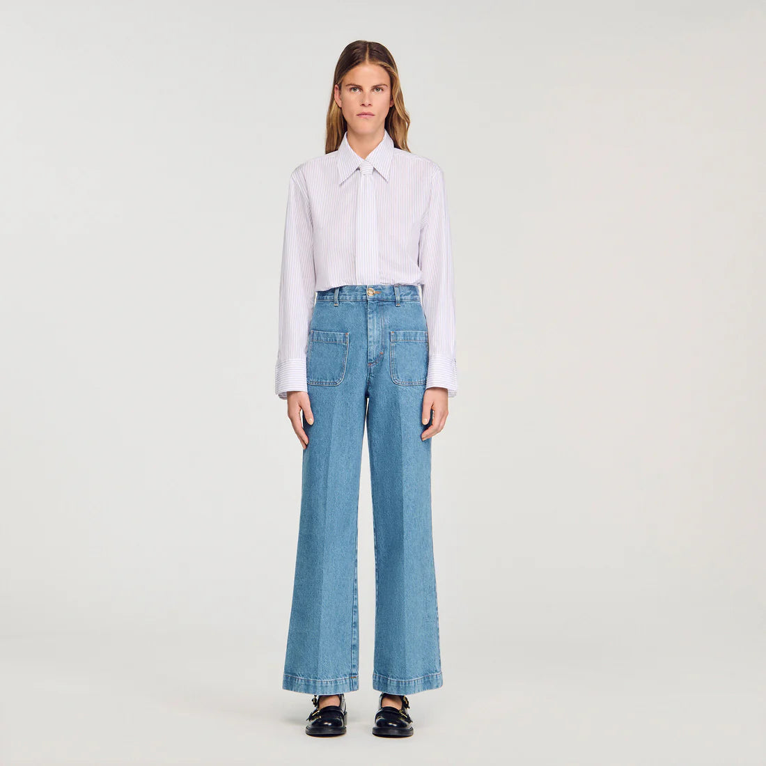 Logan Wide-Leg High-Rise Jeans Blue Jean