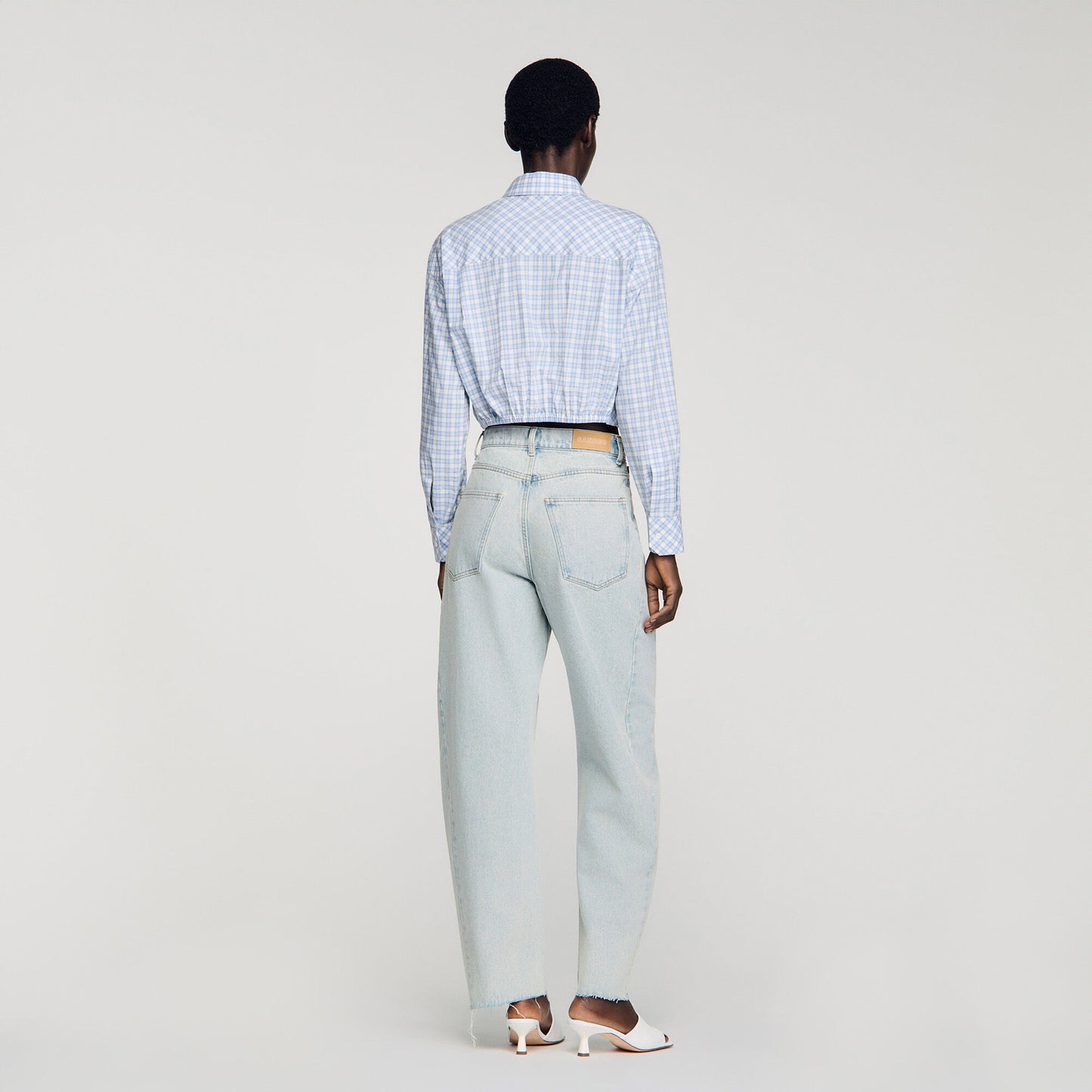Ethan Faded Barrel Cotton Jeans Sky Blue
