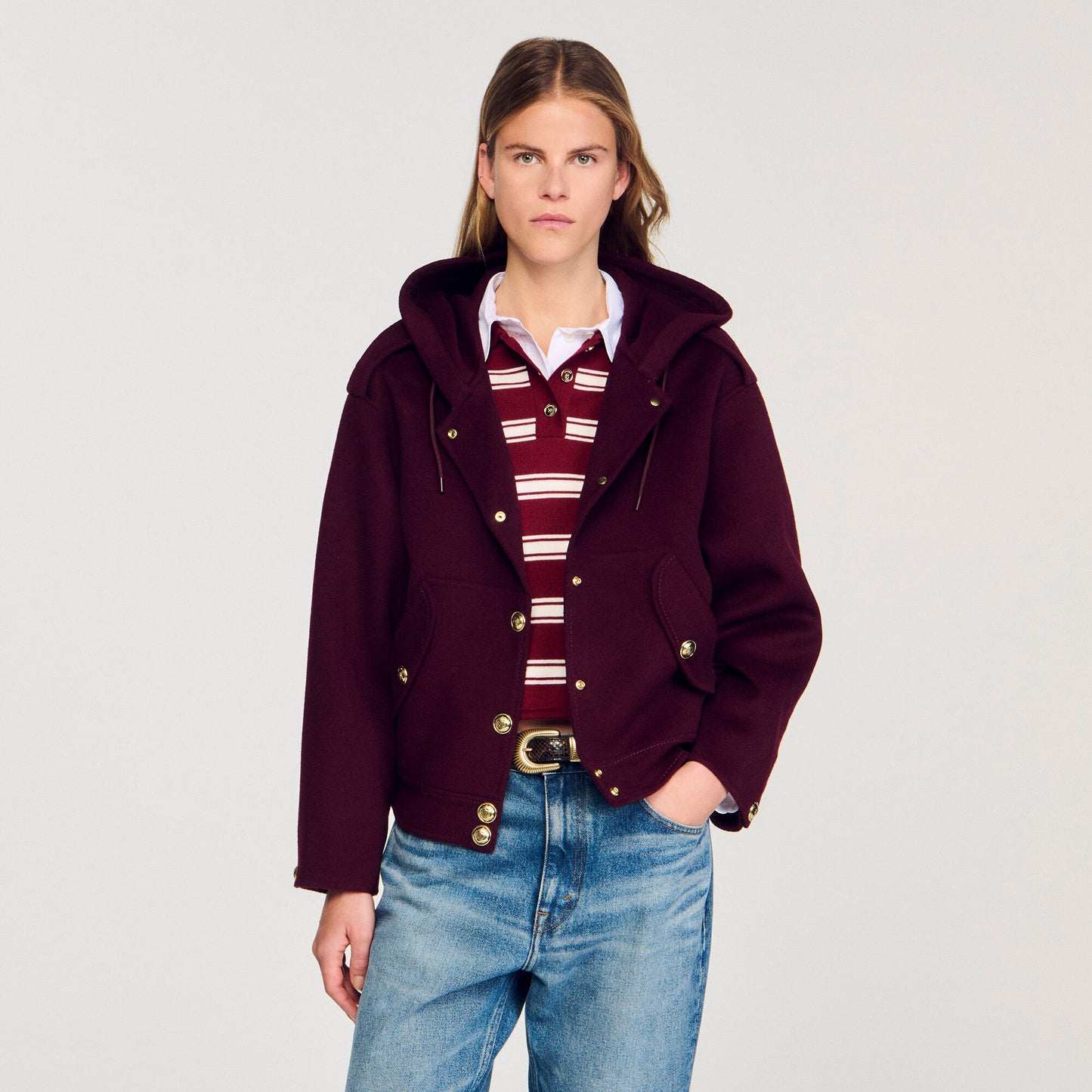 Marjane Double-Faced Wool Coat Bordeaux