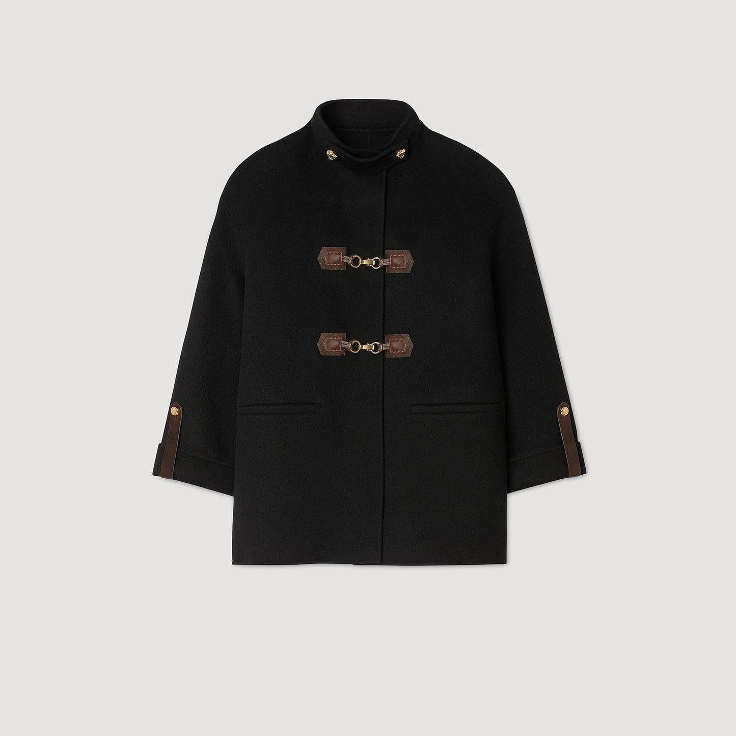 Souverain Oversized Pea Coat Black