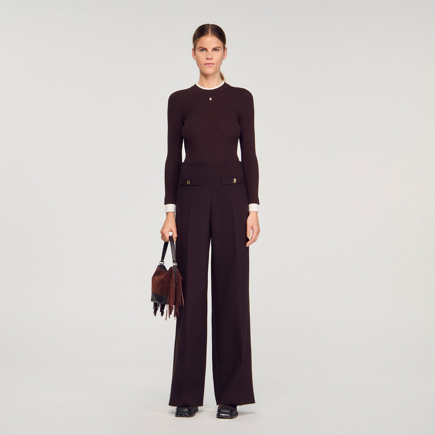 Stephen Flared Trousers Brown