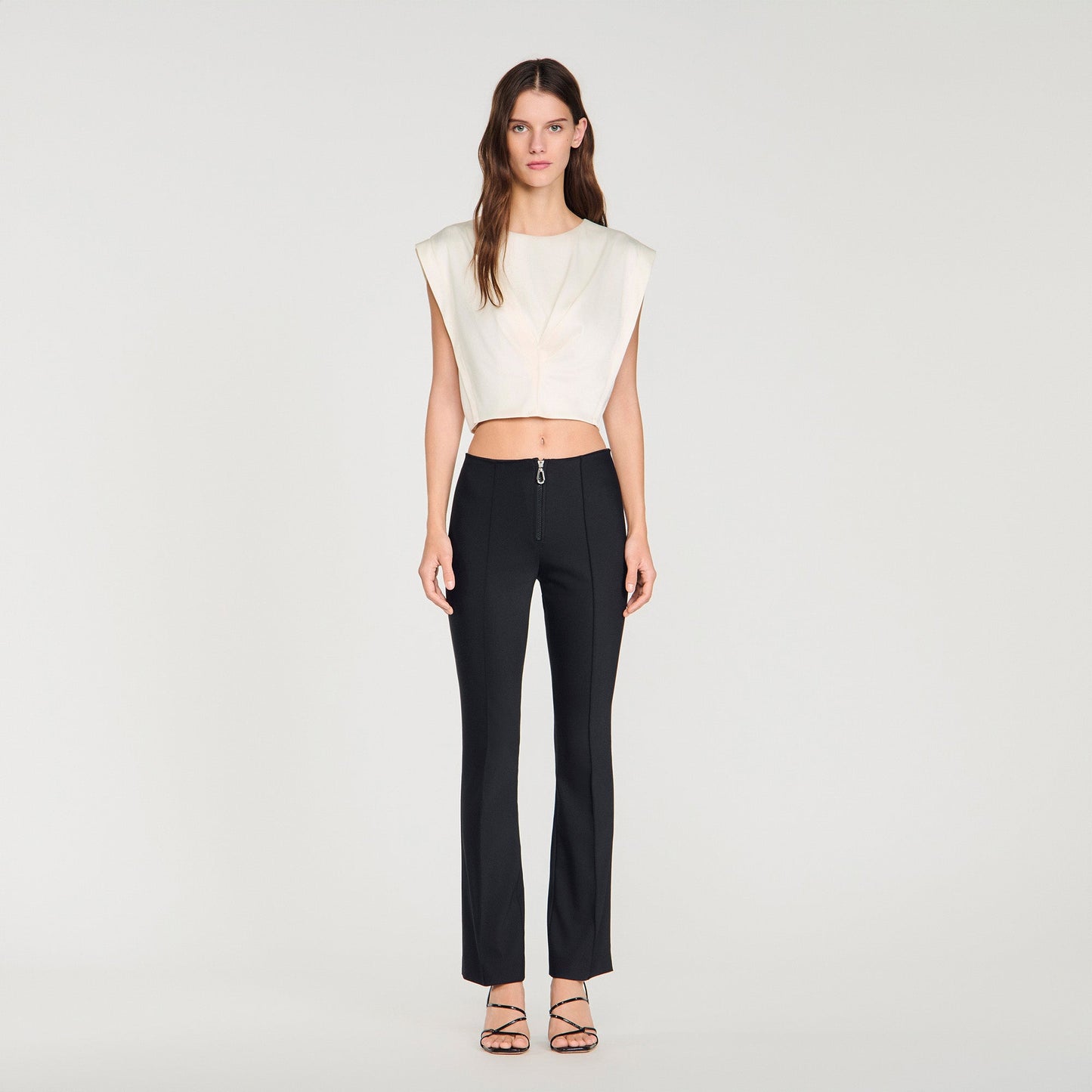 Mody Pleat And Zip Trousers BLACK