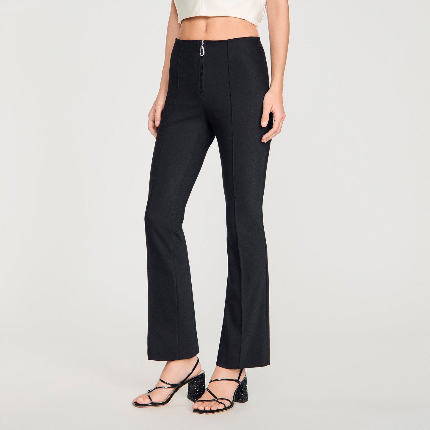 Mody Pleat And Zip Trousers BLACK