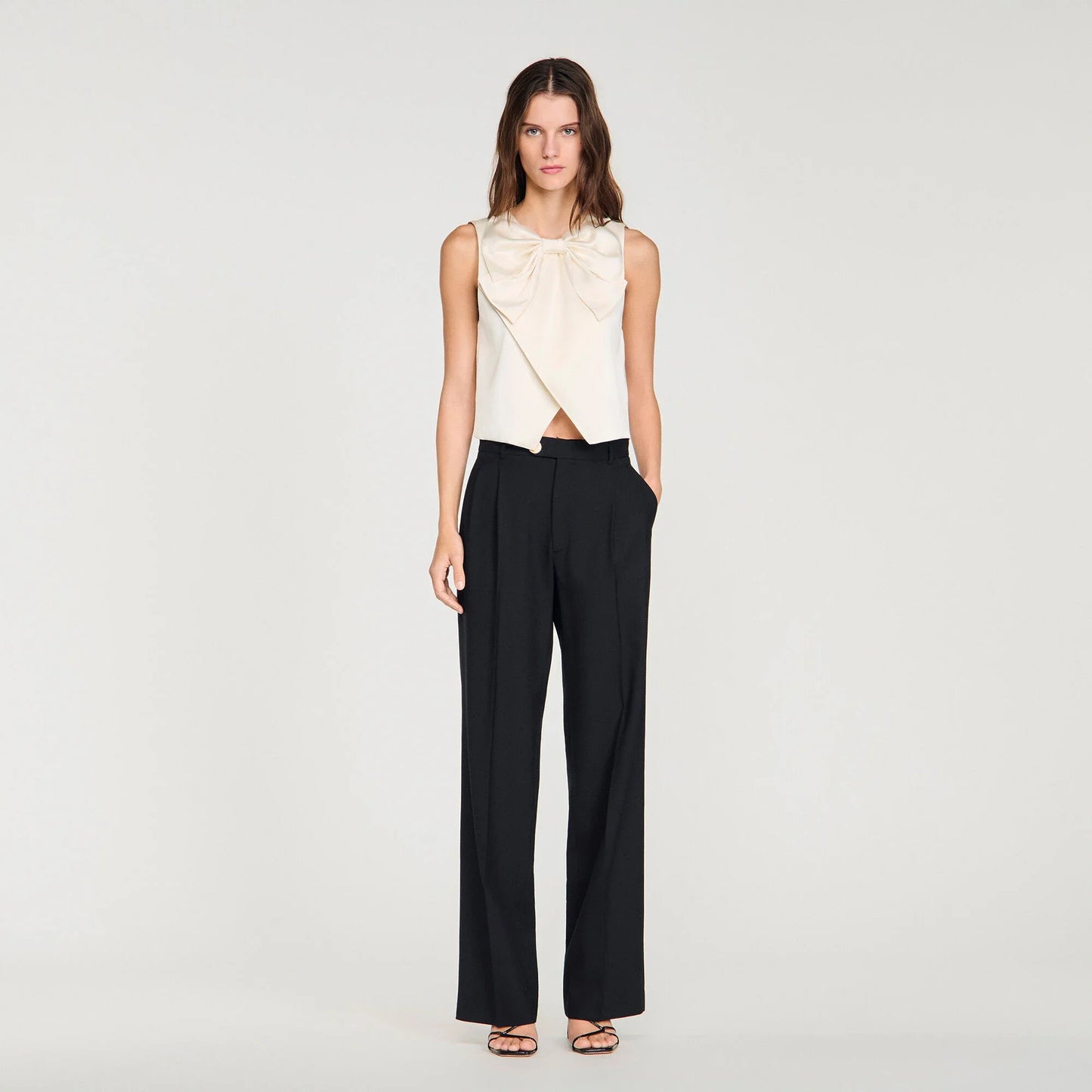 Terence Pressed-Crease Suit Trousers Black