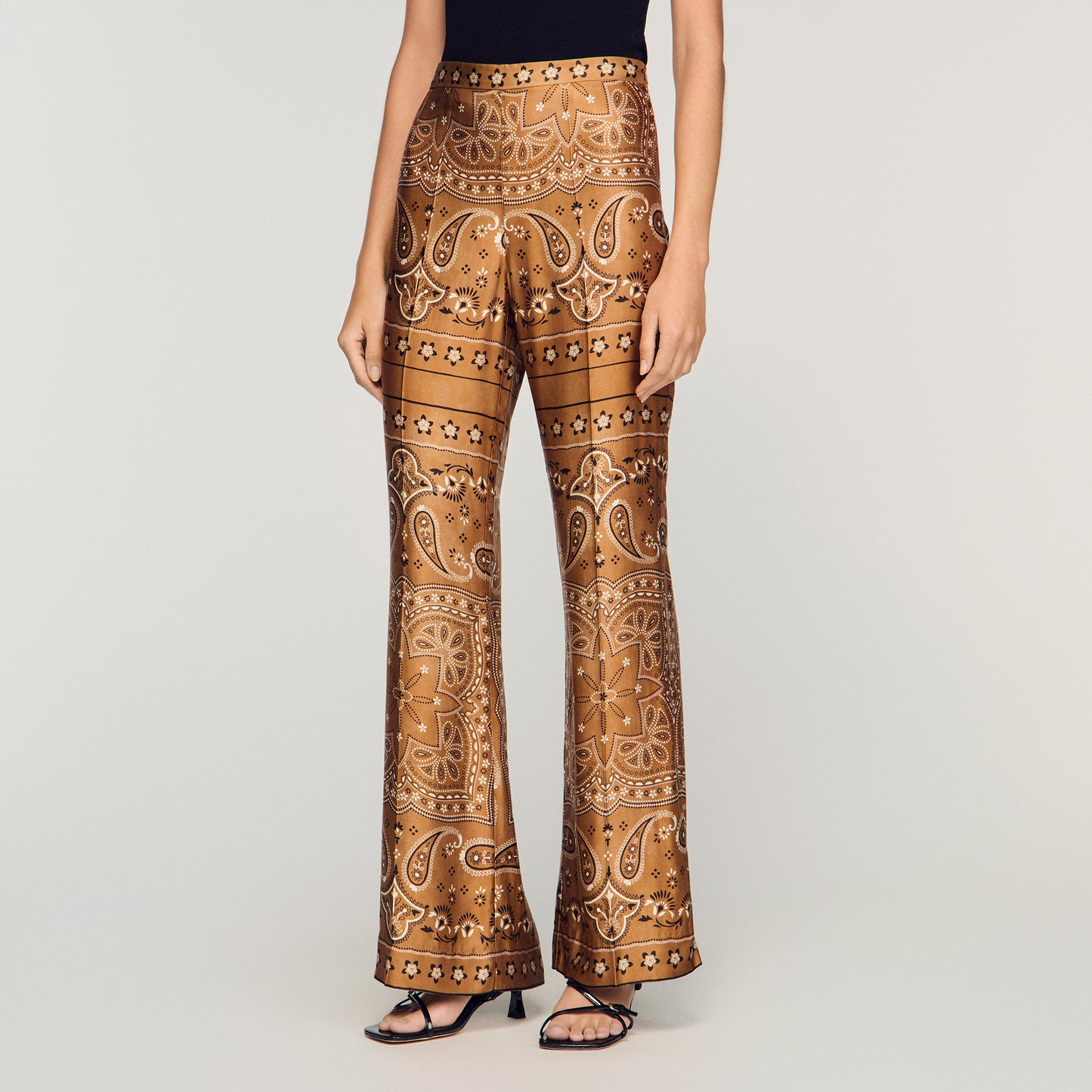 Darius Bandana-Print Floaty Trousers Brown / Black