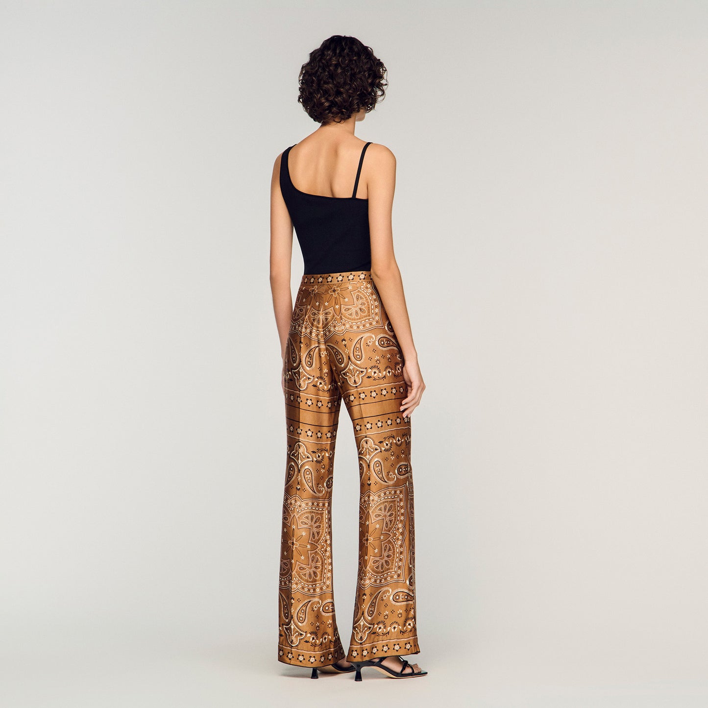Darius Bandana-Print Floaty Trousers Brown / Black