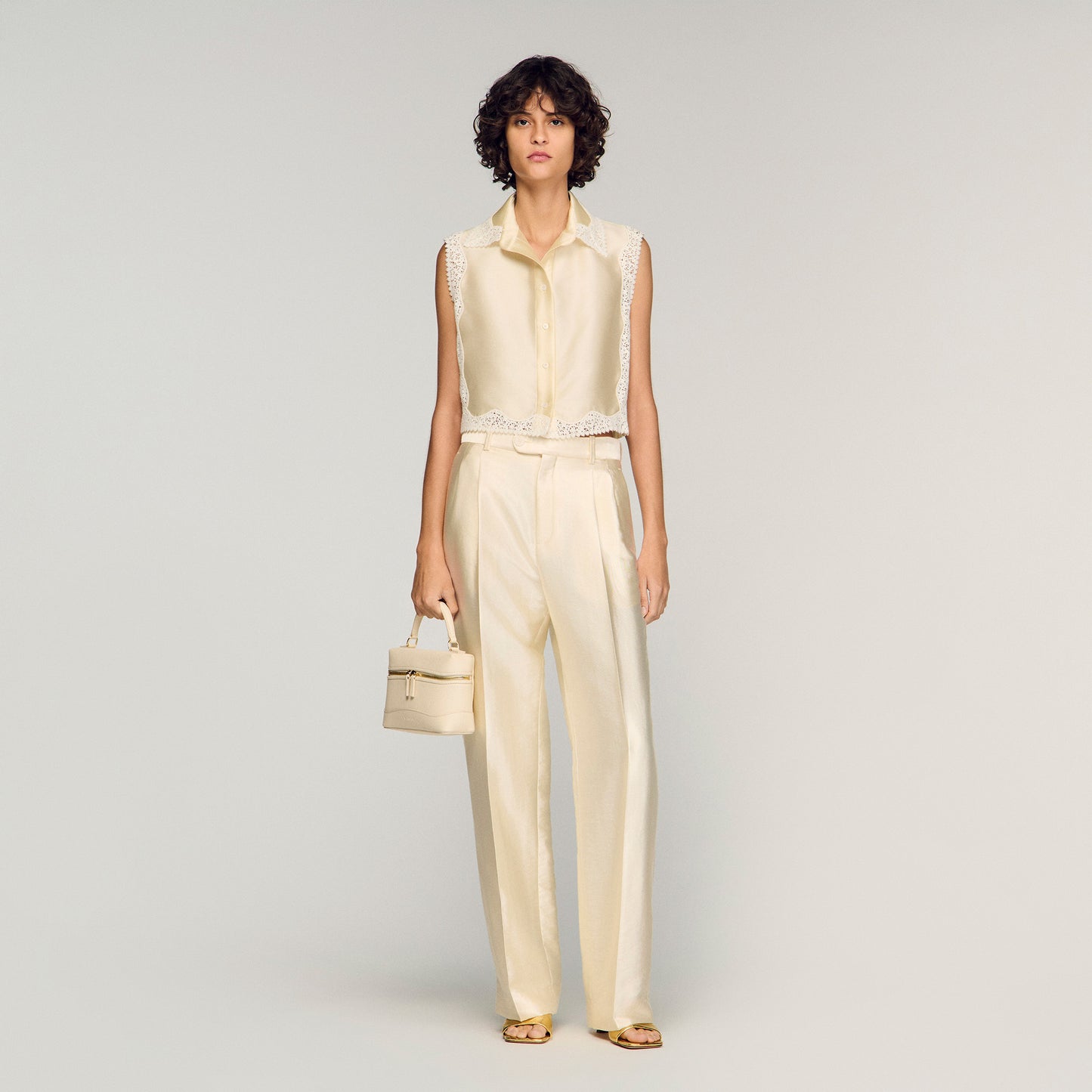 Myrel Satin Trousers Cream