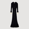 Nara Two-Tone Knit Maxi Dress Navy Blue