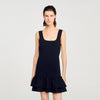 Piana Short Knit Dress With Ruffles Black