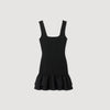 Piana Short Knit Dress With Ruffles Black