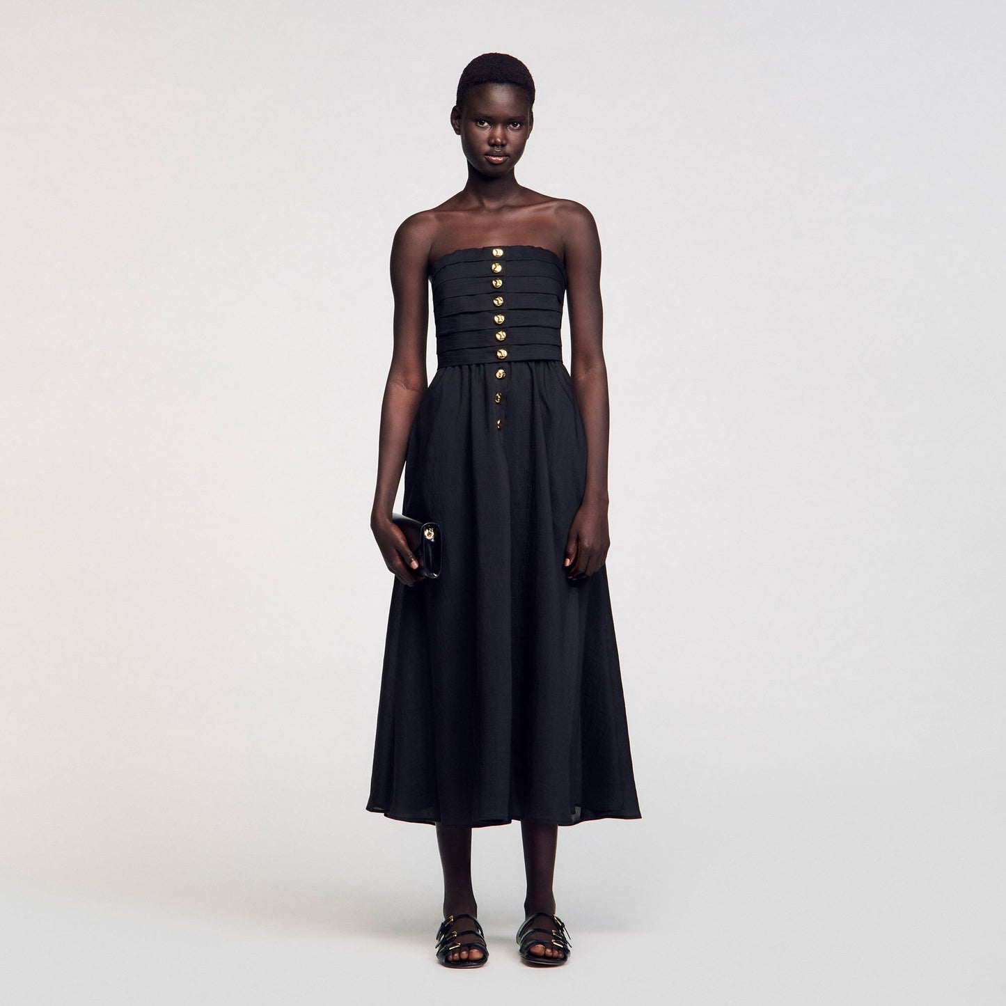 Nazareth Long Bustier Dress Black