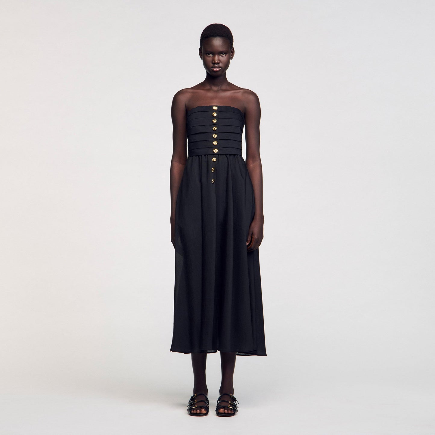 Nazareth Long Bustier Dress Black