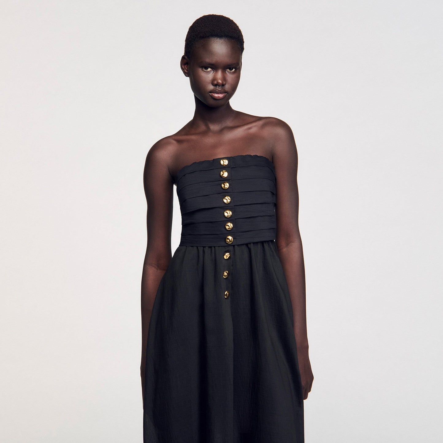 Nazareth Long Bustier Dress Black