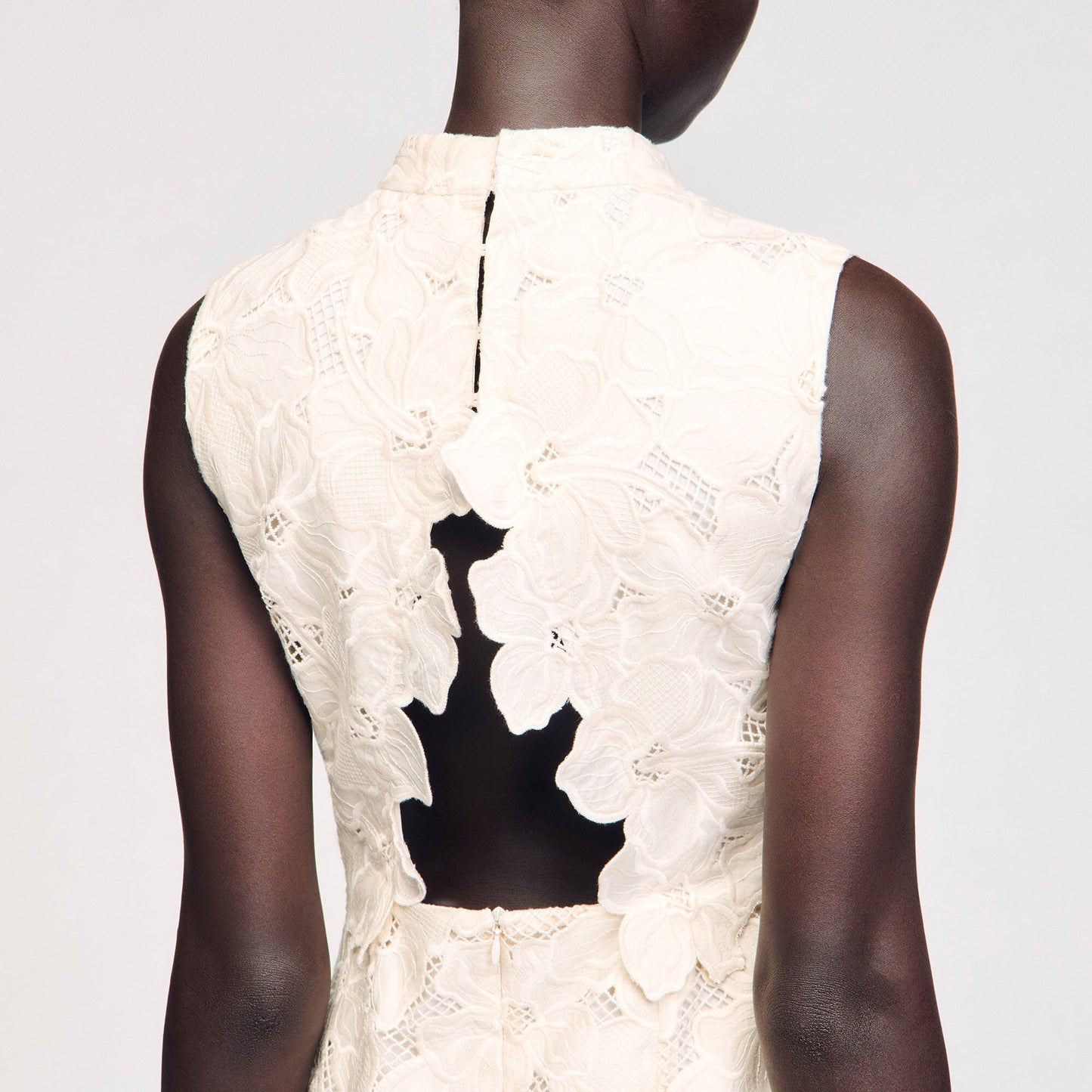 Johanna Short Guipure Dress Ecru