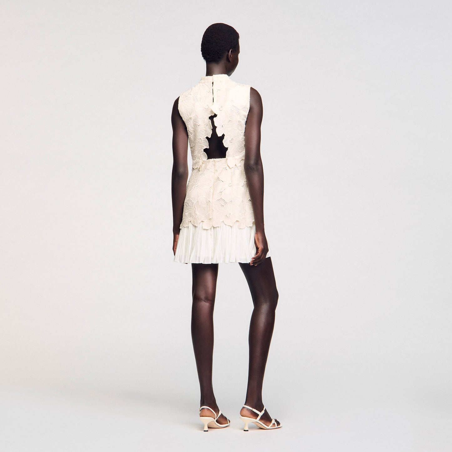 Johanna Short Guipure Dress Ecru