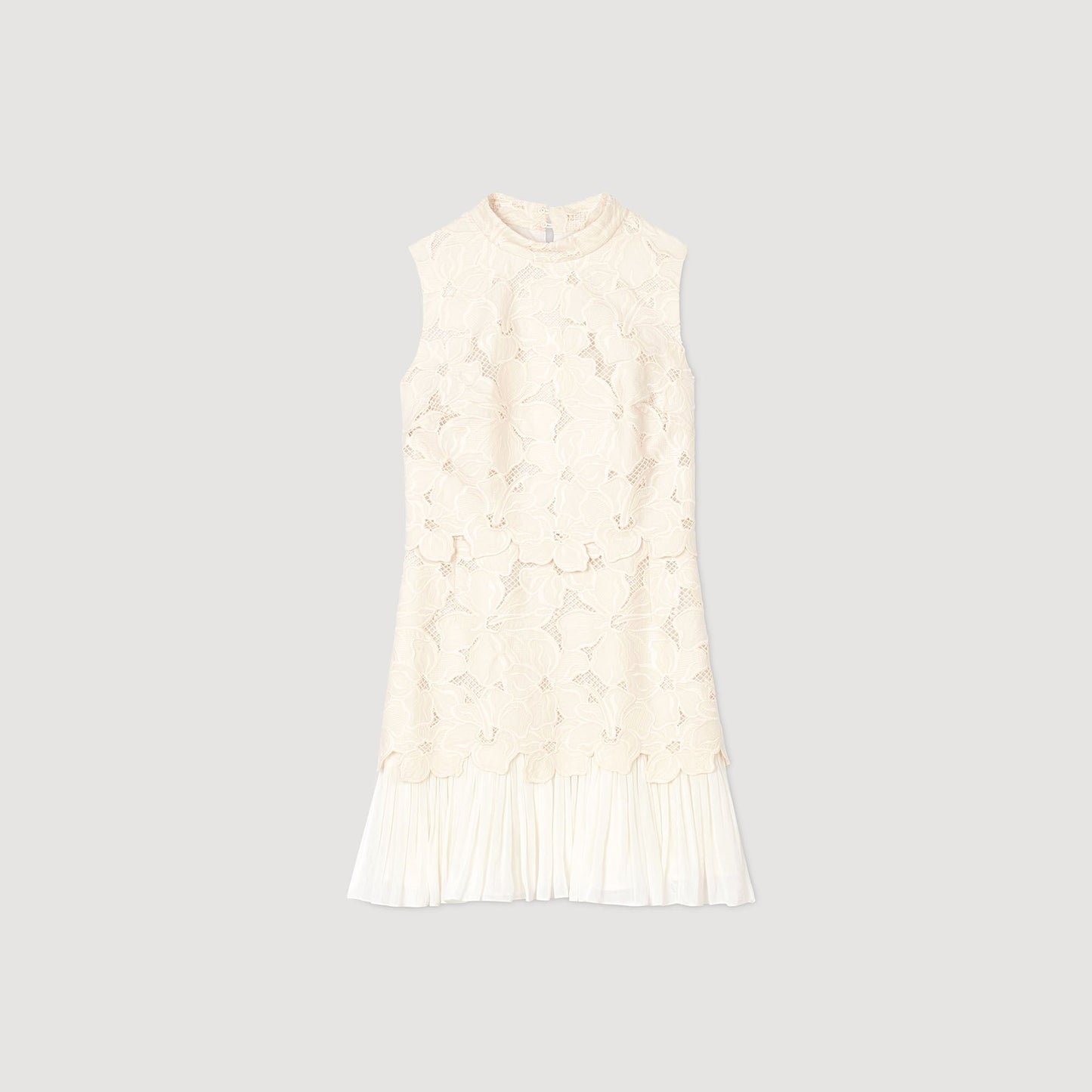 Johanna Short Guipure Dress Ecru