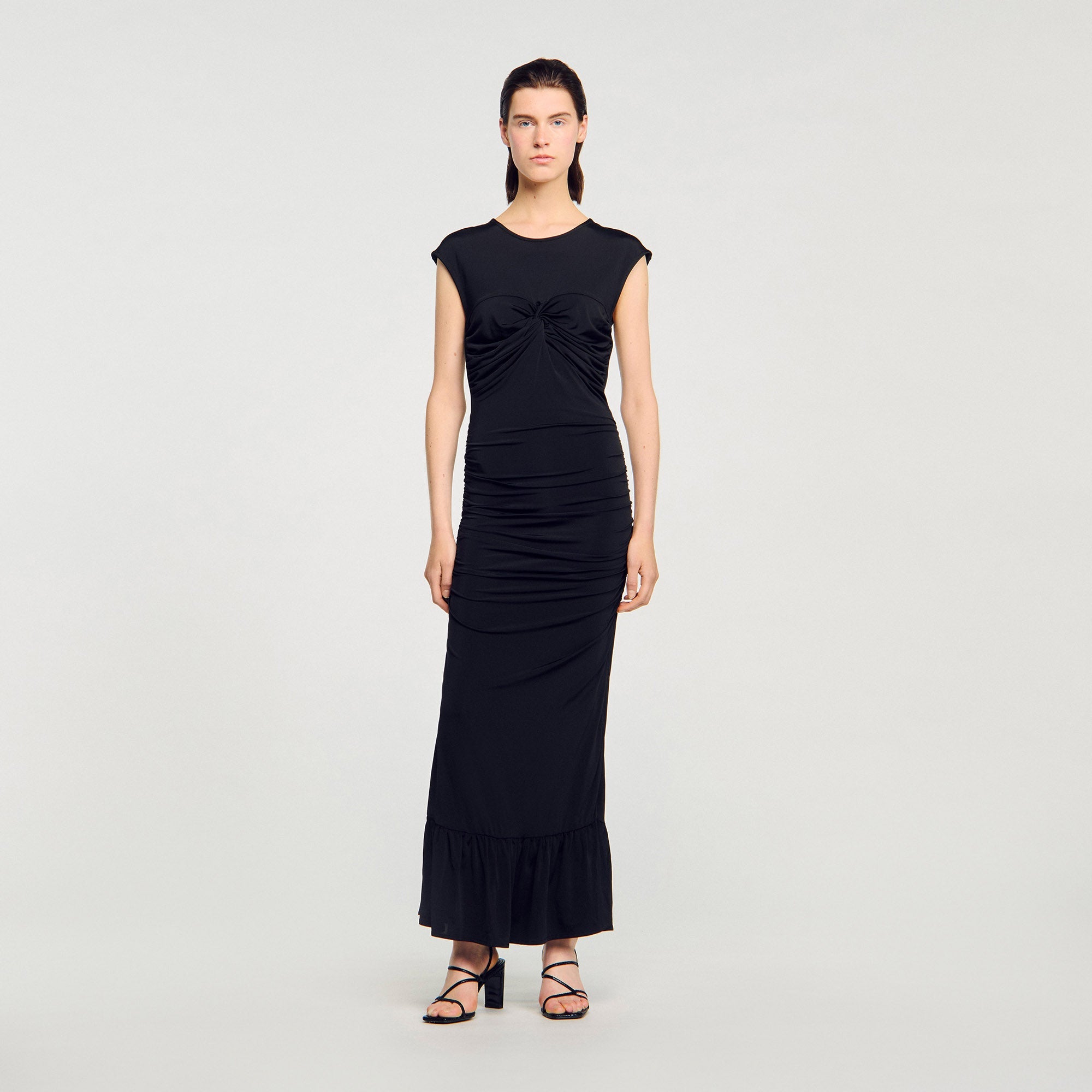 Draped Maxi Dress Black