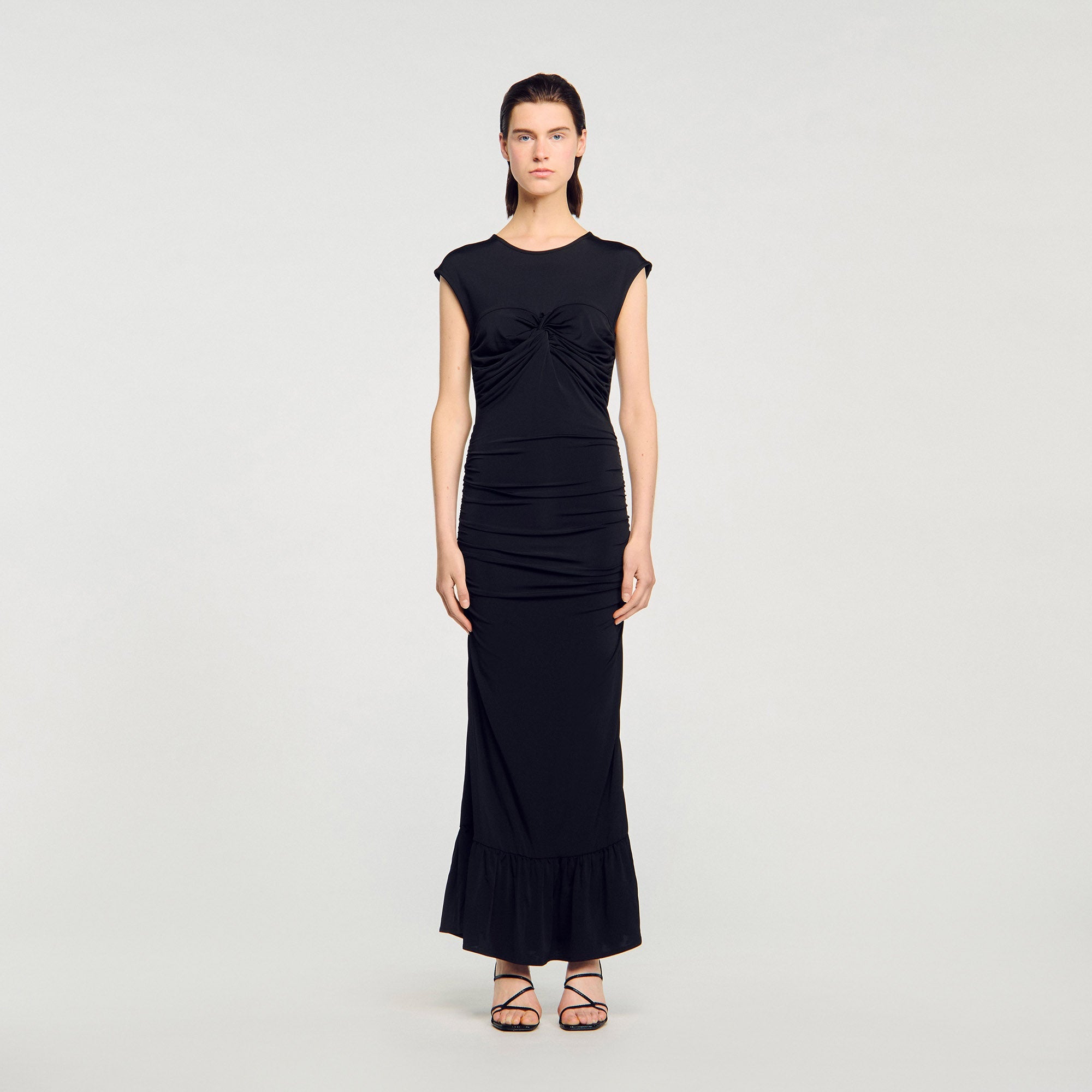 Draped Maxi Dress Black