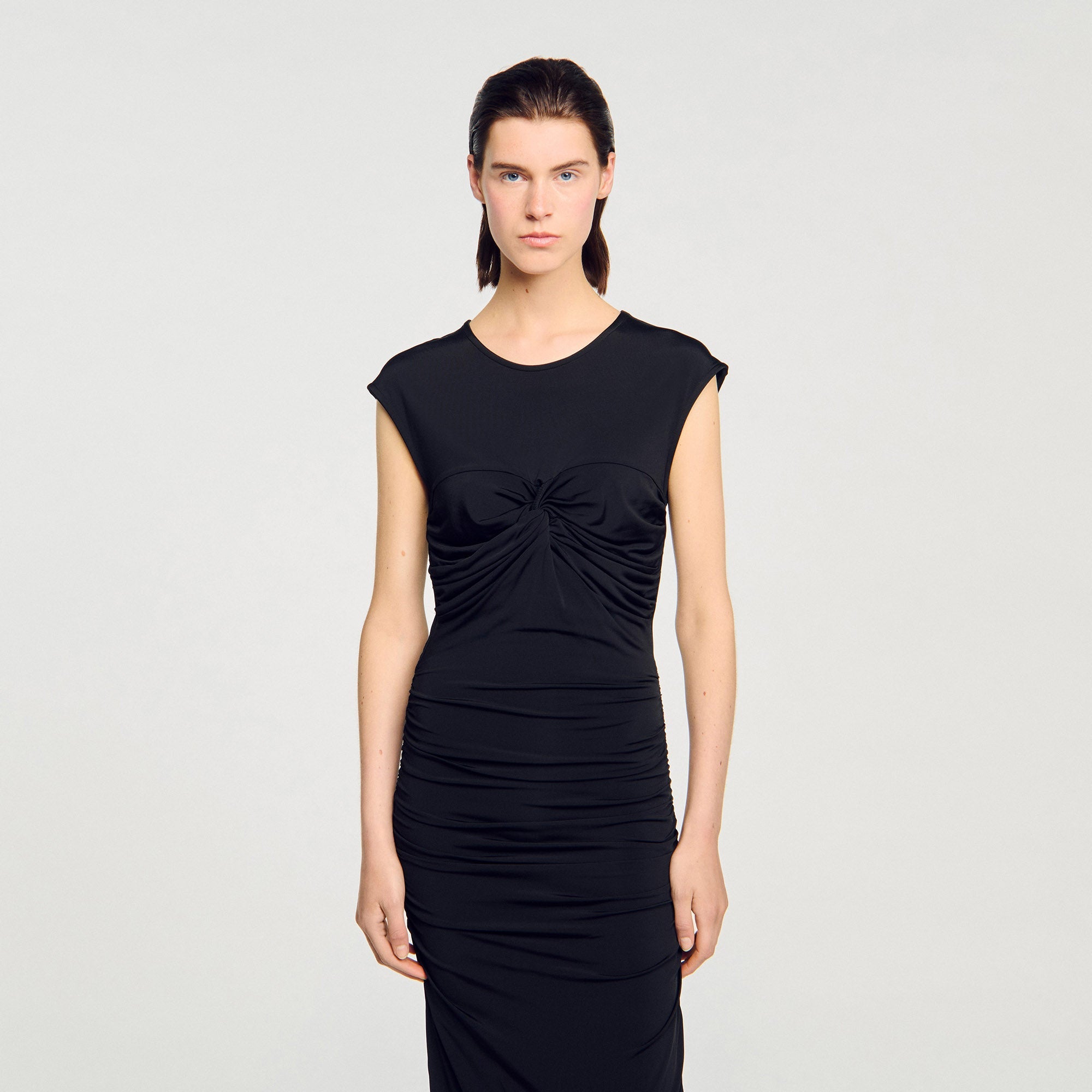 Draped Maxi Dress Black
