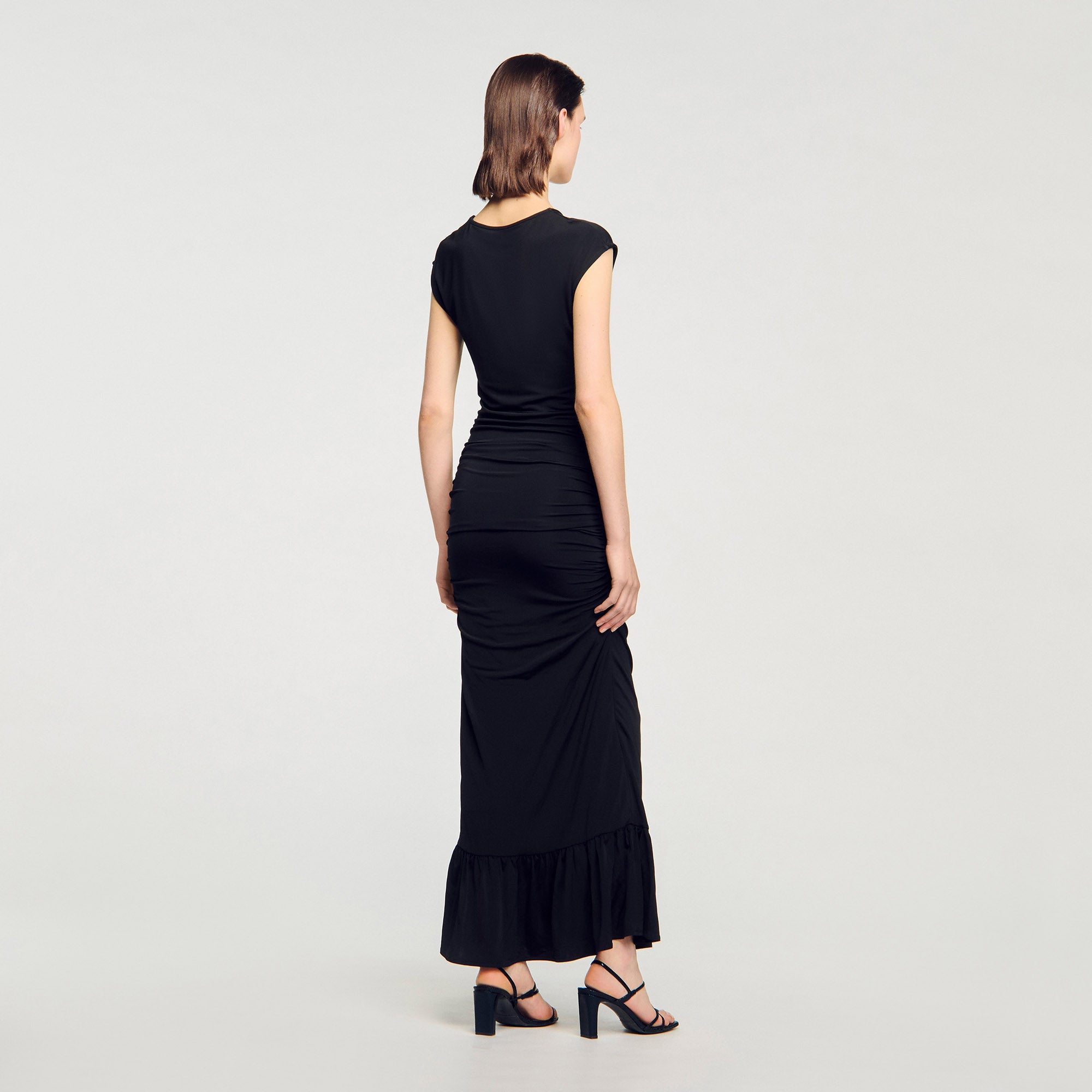 Draped Maxi Dress Black