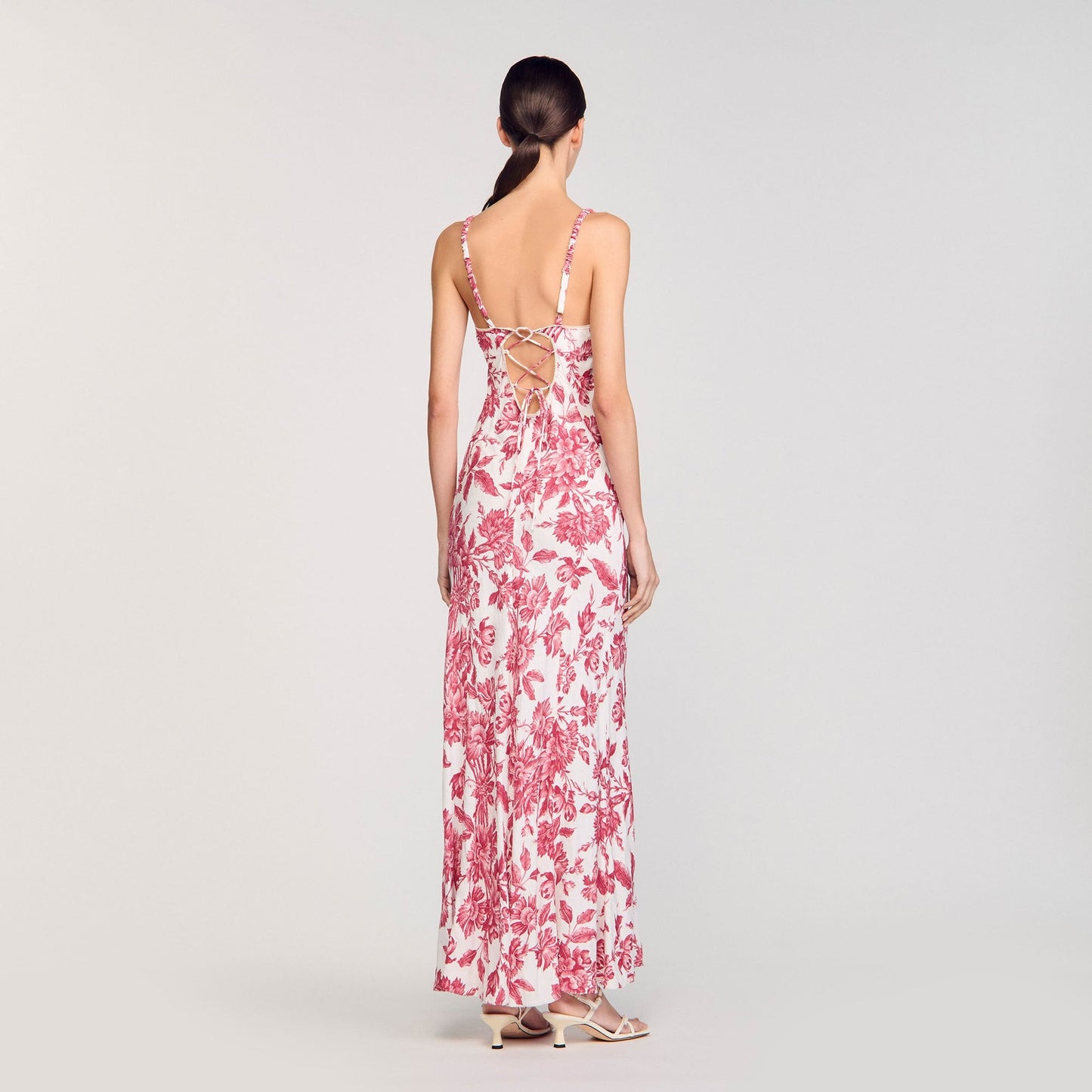 Joselle Floral Print Maxi Dress White / Red