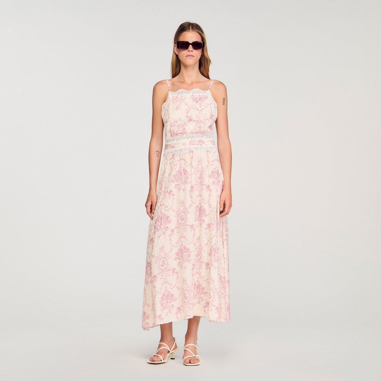 Ballarat Lace-Trimmed Maxi Dress Pink / Ecru