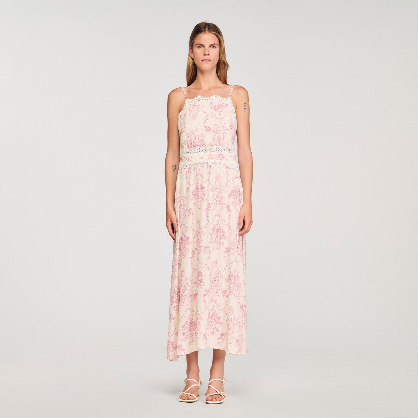 Ballarat Lace-Trimmed Maxi Dress Pink / Ecru