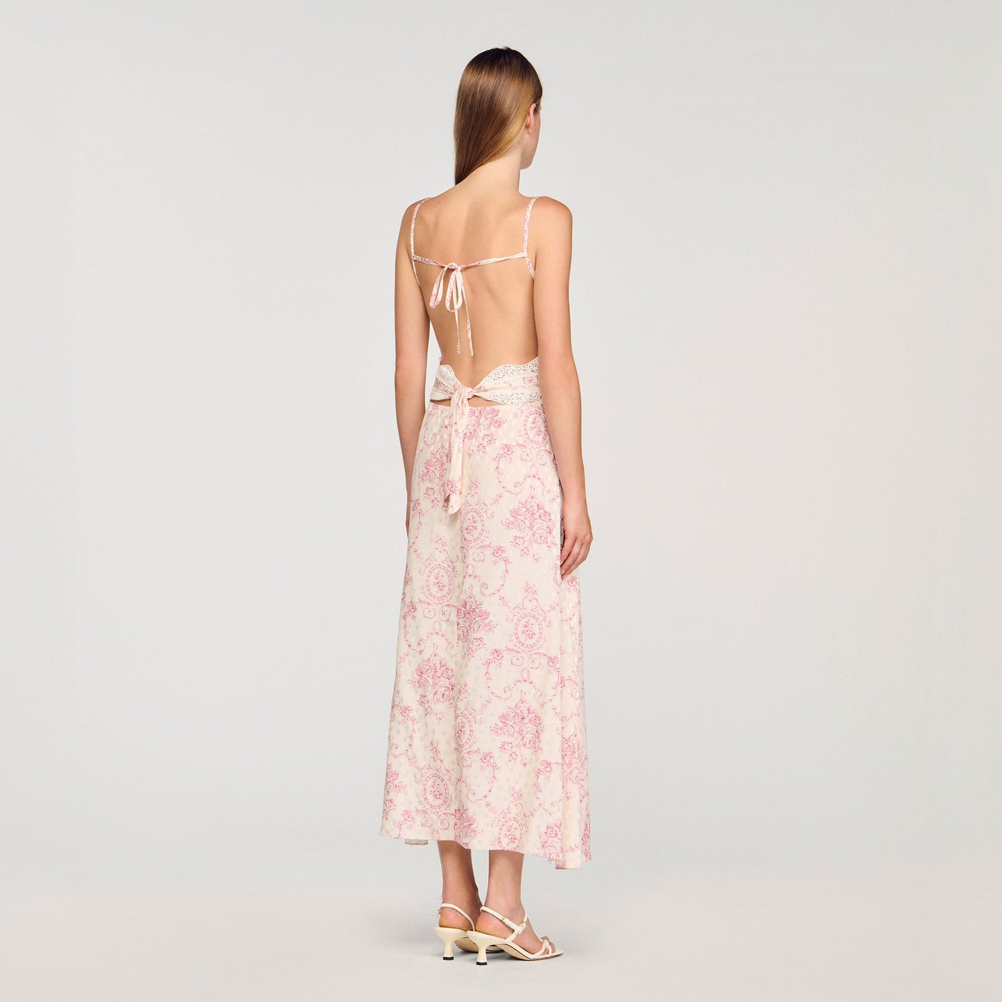 Ballarat Lace-Trimmed Maxi Dress Pink / Ecru