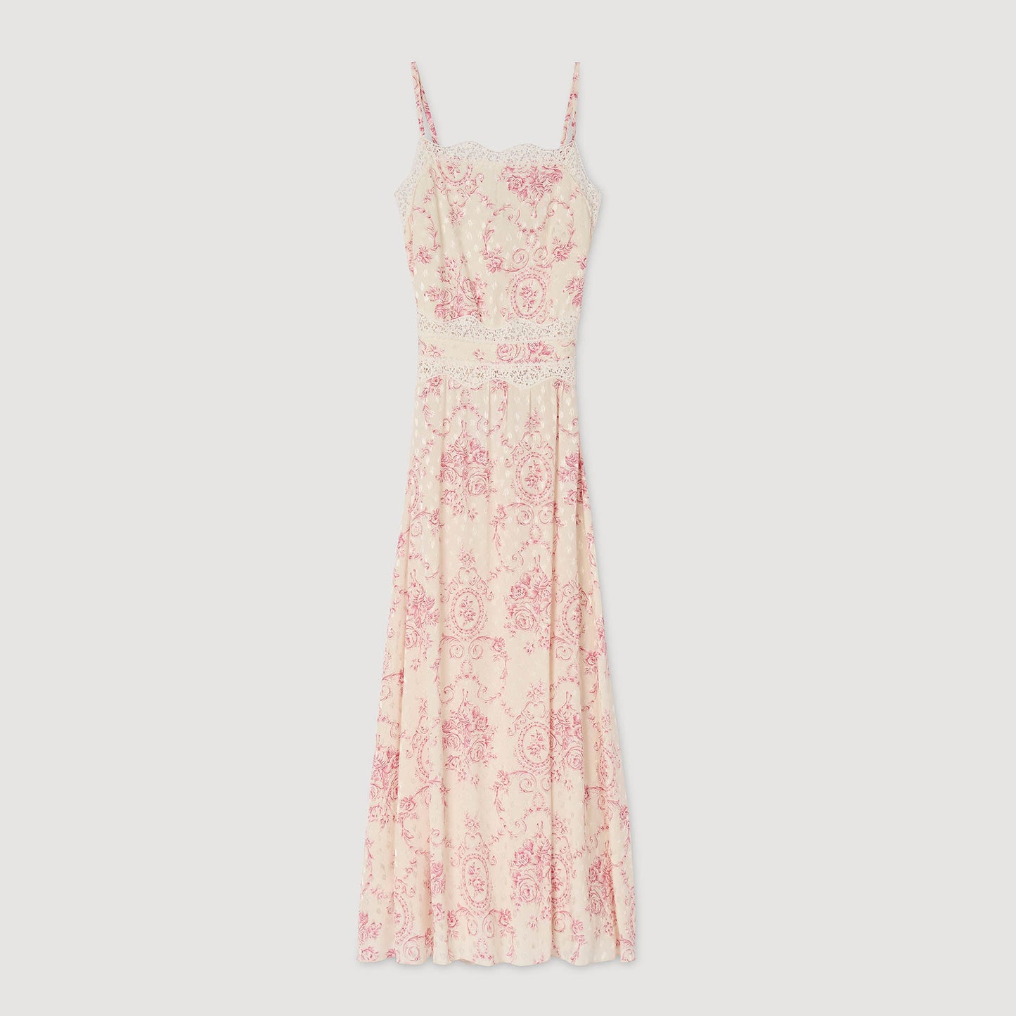 Ballarat Lace-Trimmed Maxi Dress Pink / Ecru