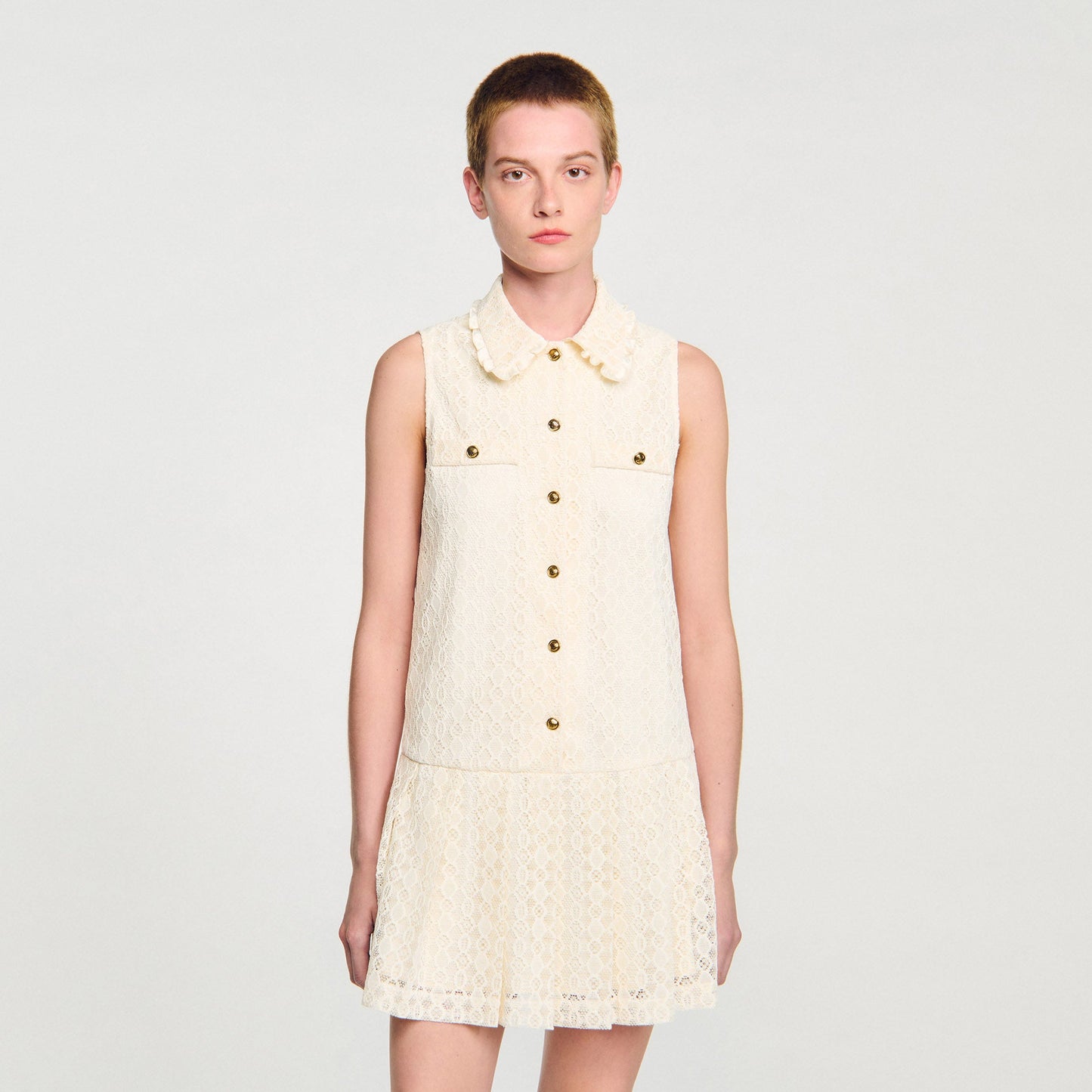 Constantine Short Lace Dress Ecru