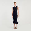 Nefertiti Knit Maxi Dress With Studs Black