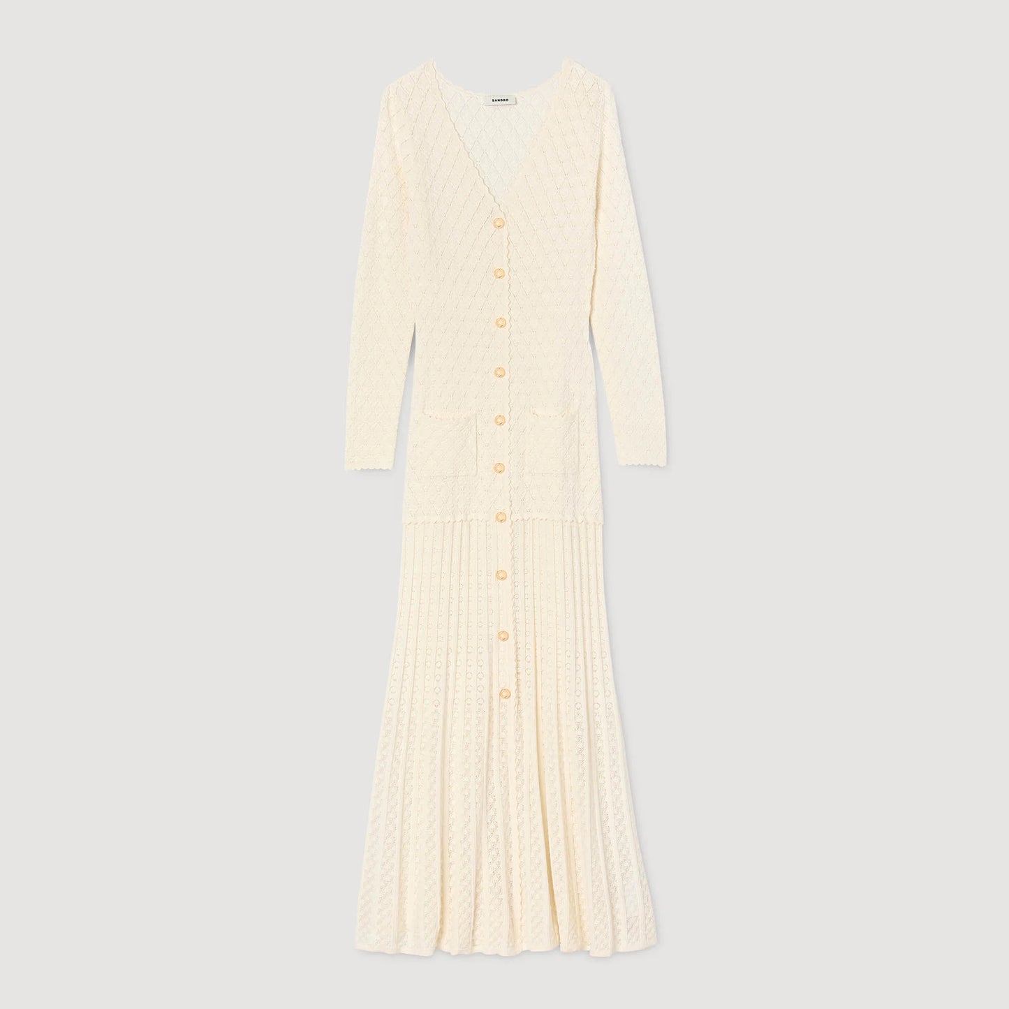 Sabah Fancy Knit Maxi Dress Ecru