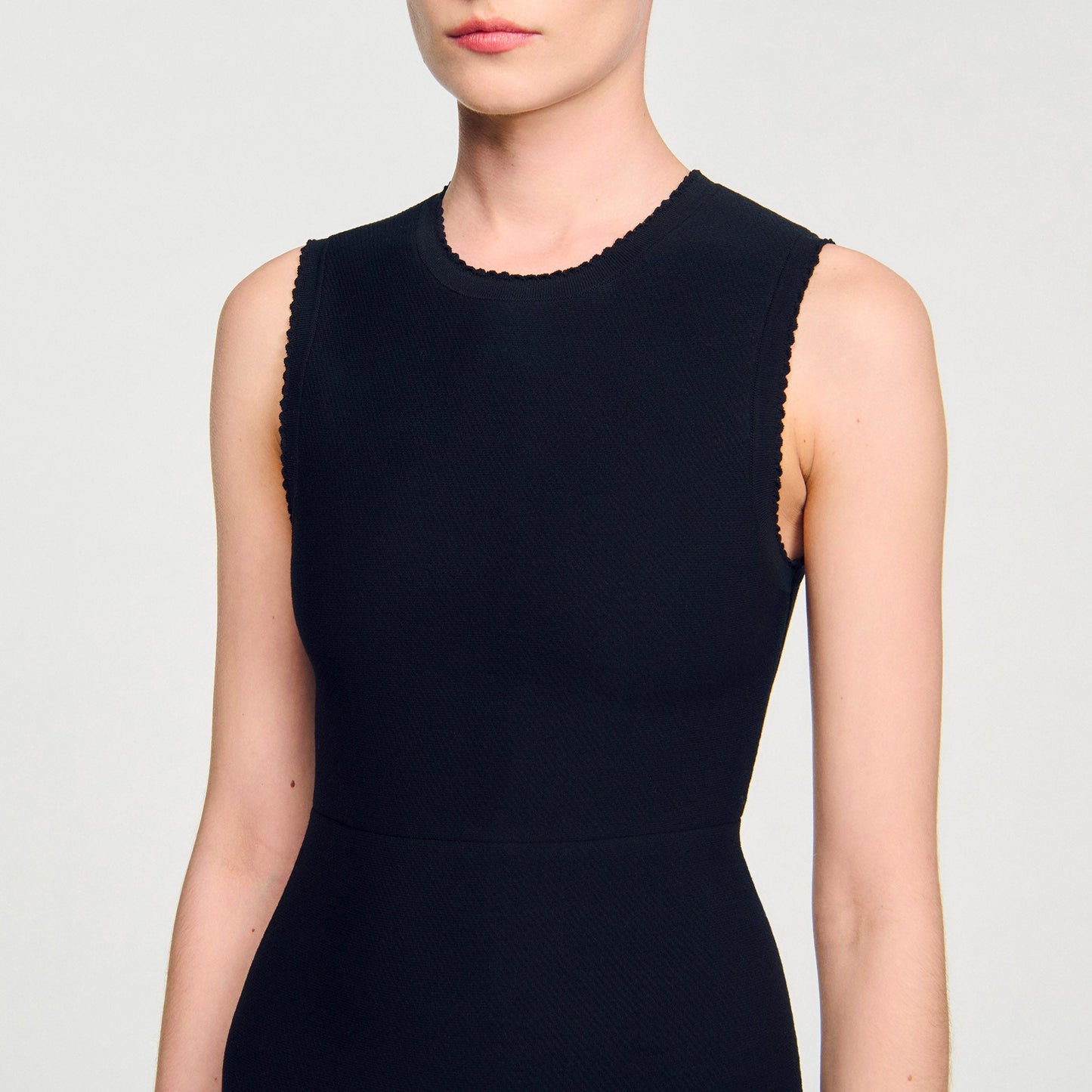Cassie Two-Tone Short Knit Dress Black / Ecru