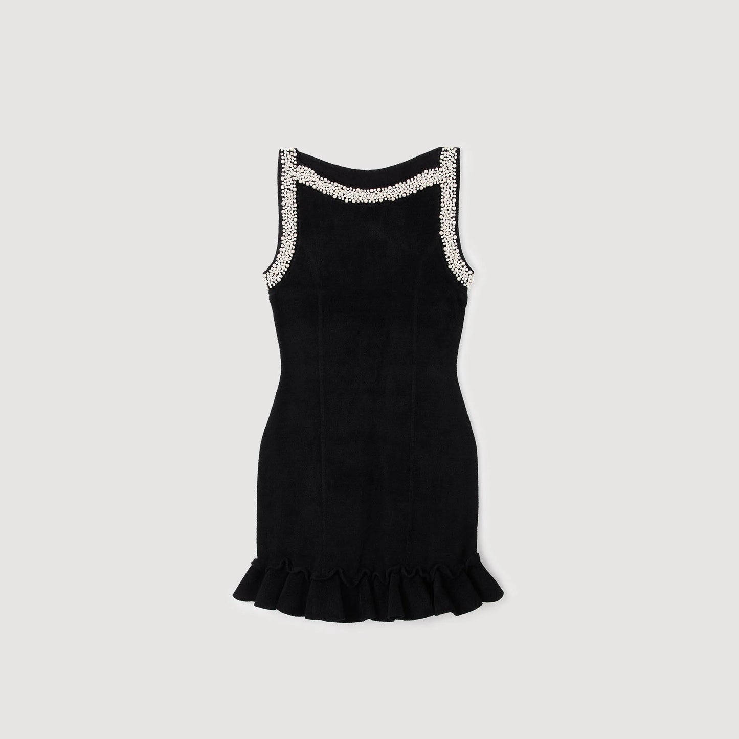 Divina Short Beaded Dress Black