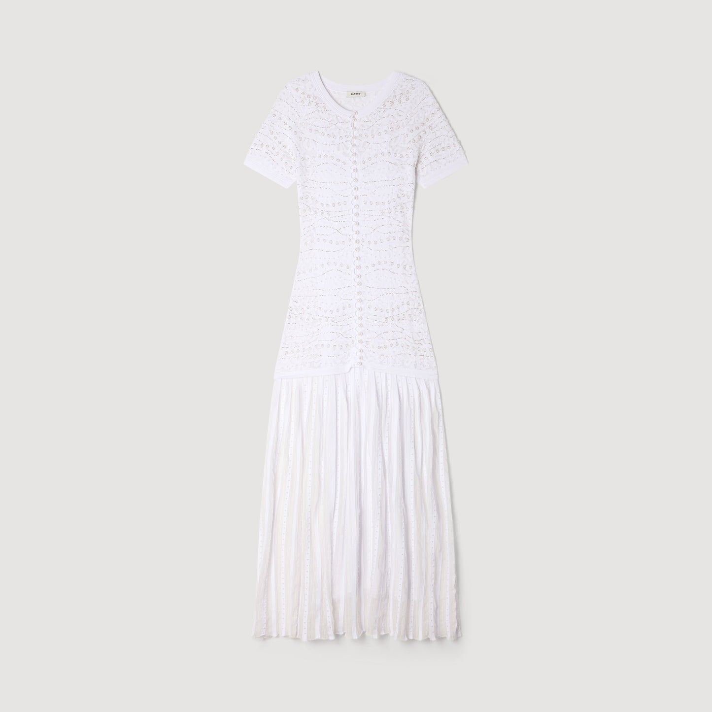 Levana Beaded Knit Maxi Dress White