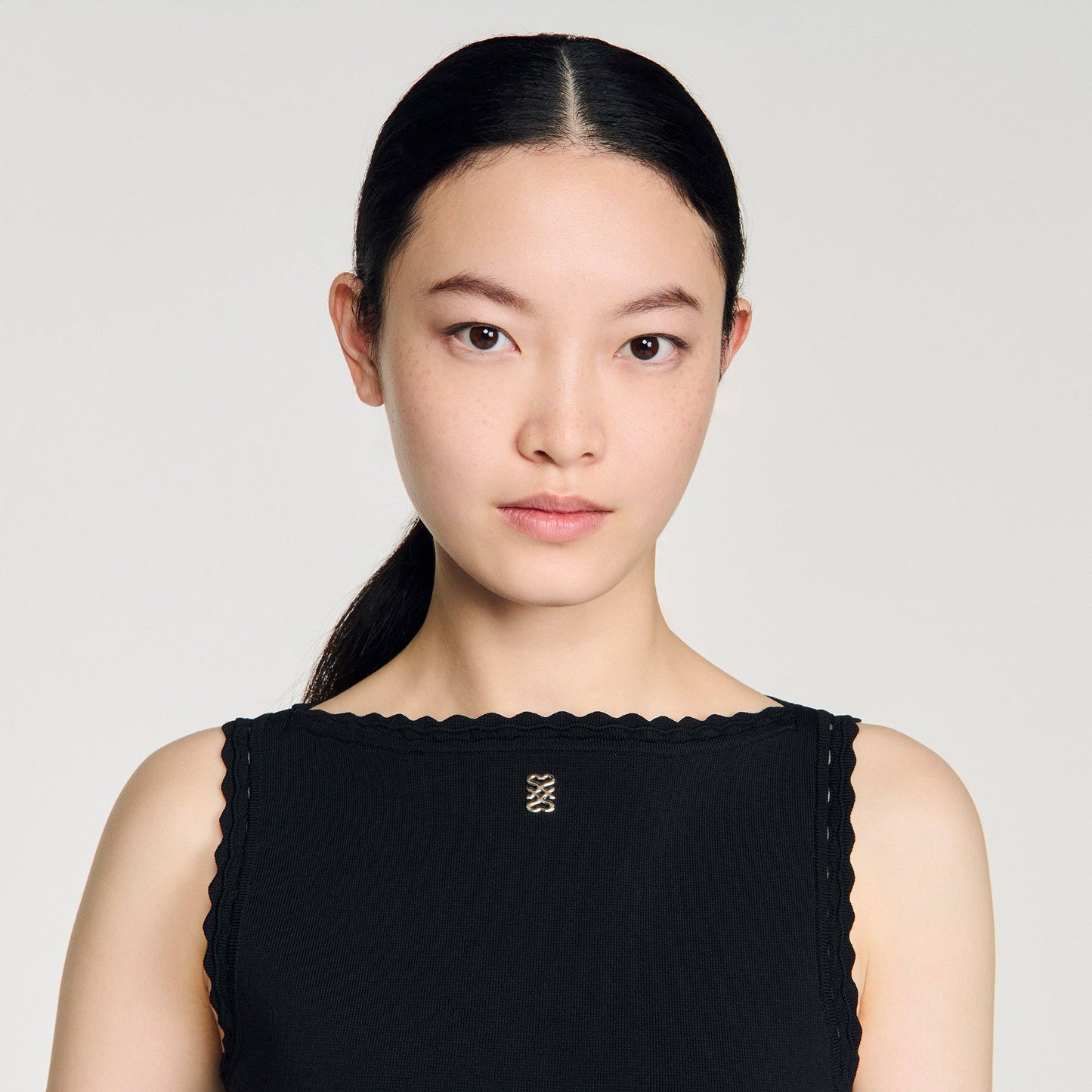 Mendy Two-Tone Short Dress BLACK