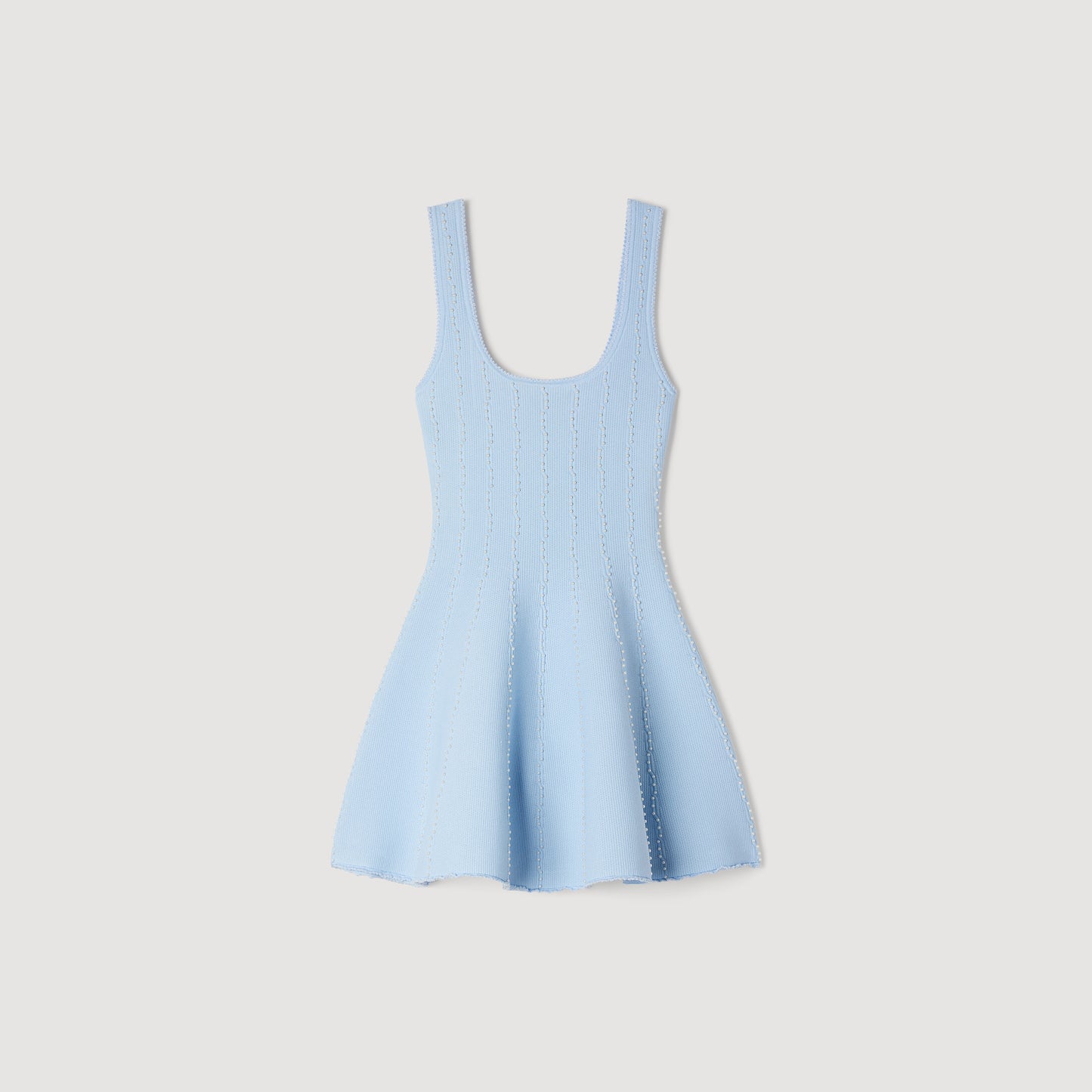 Lyssandro Beaded knit short dress Sky Blue