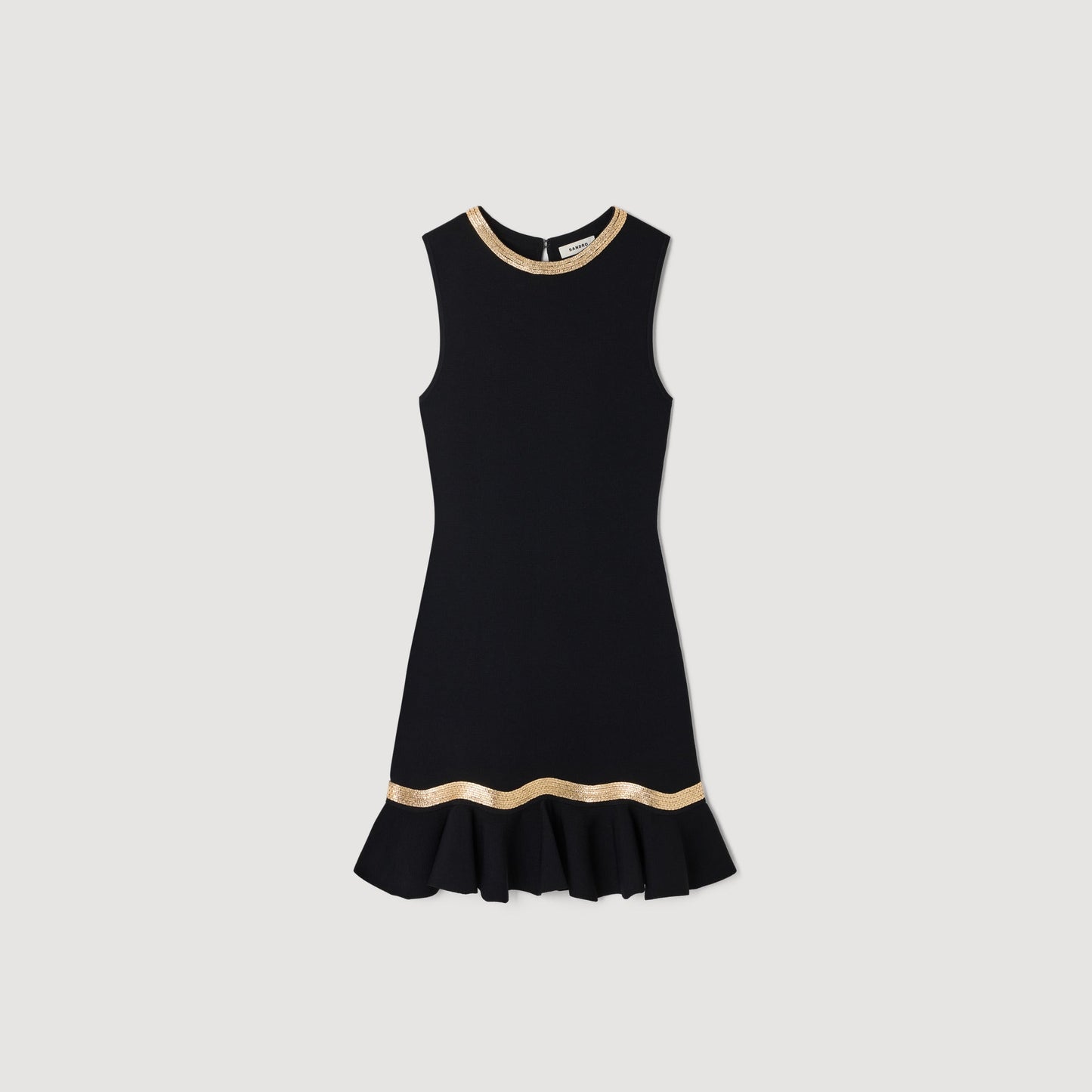 Ophira Metal Chain Knit Short Dress Black