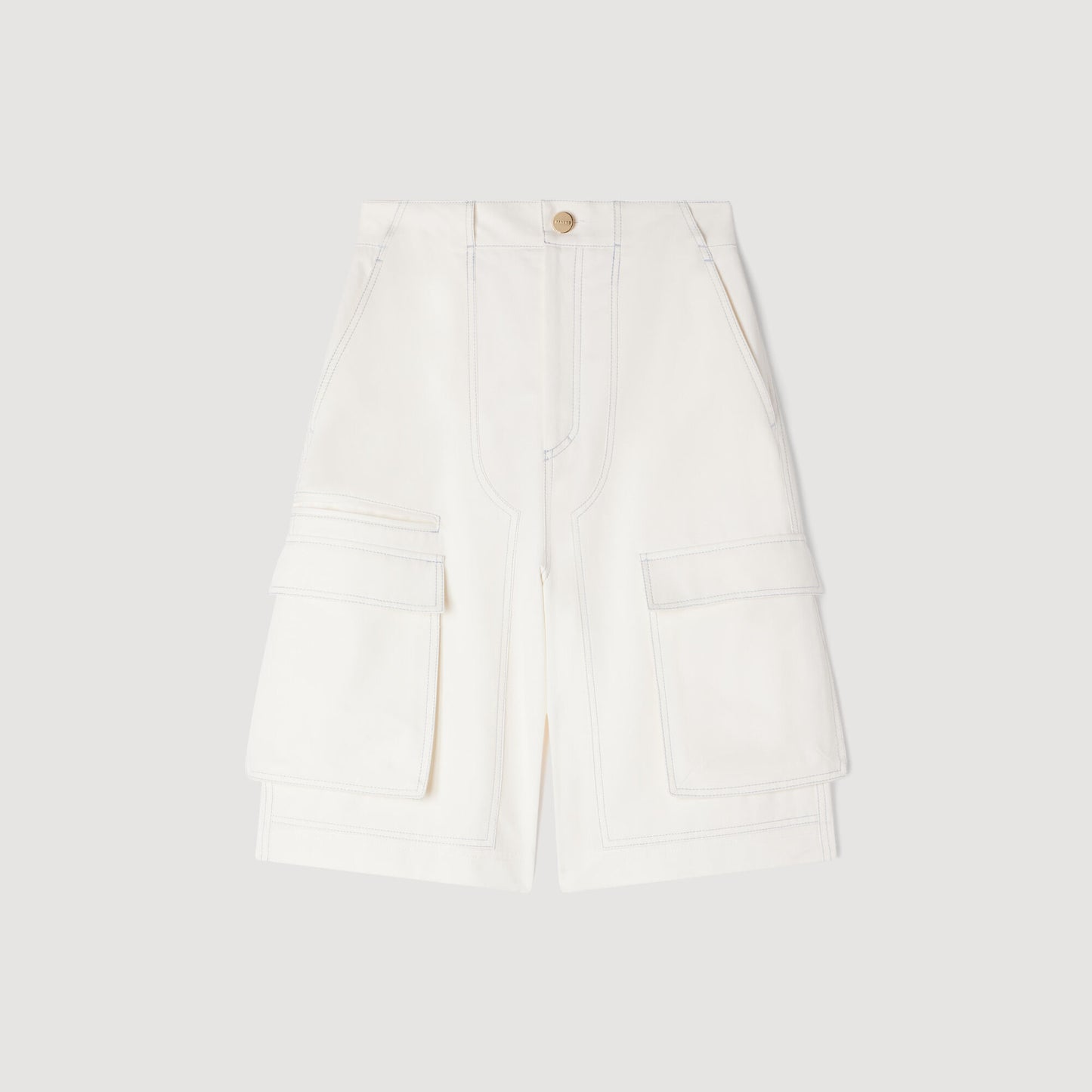 Tilio Wide-Leg Cotton Bermuda Shorts White